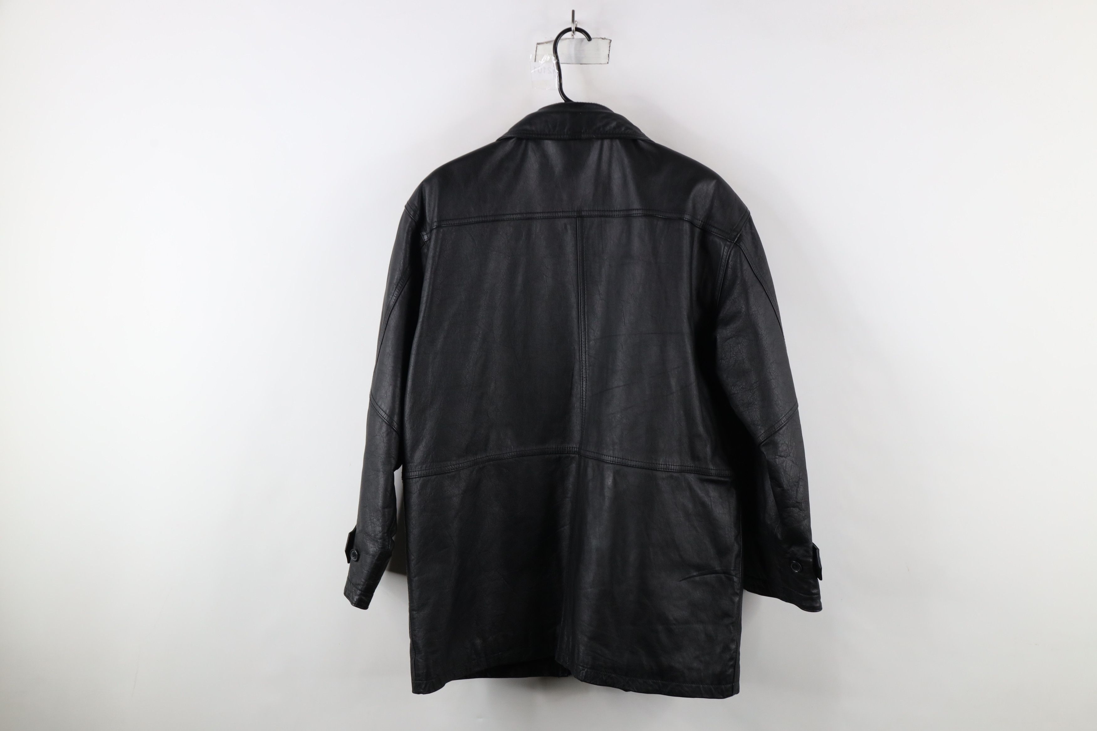 Vintage Vintage 90s Streetwear Leather Chore Barn Jacket Black Size US M / EU 48-50 / 2 - 13 Thumbnail