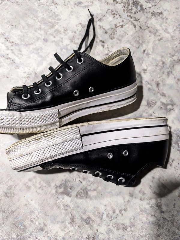 Converse × Hysteric Glamour × Japanese Brand converse black leather chunky opium platform lowtop sneakers Size US 7 / EU 40 - 5 Thumbnail
