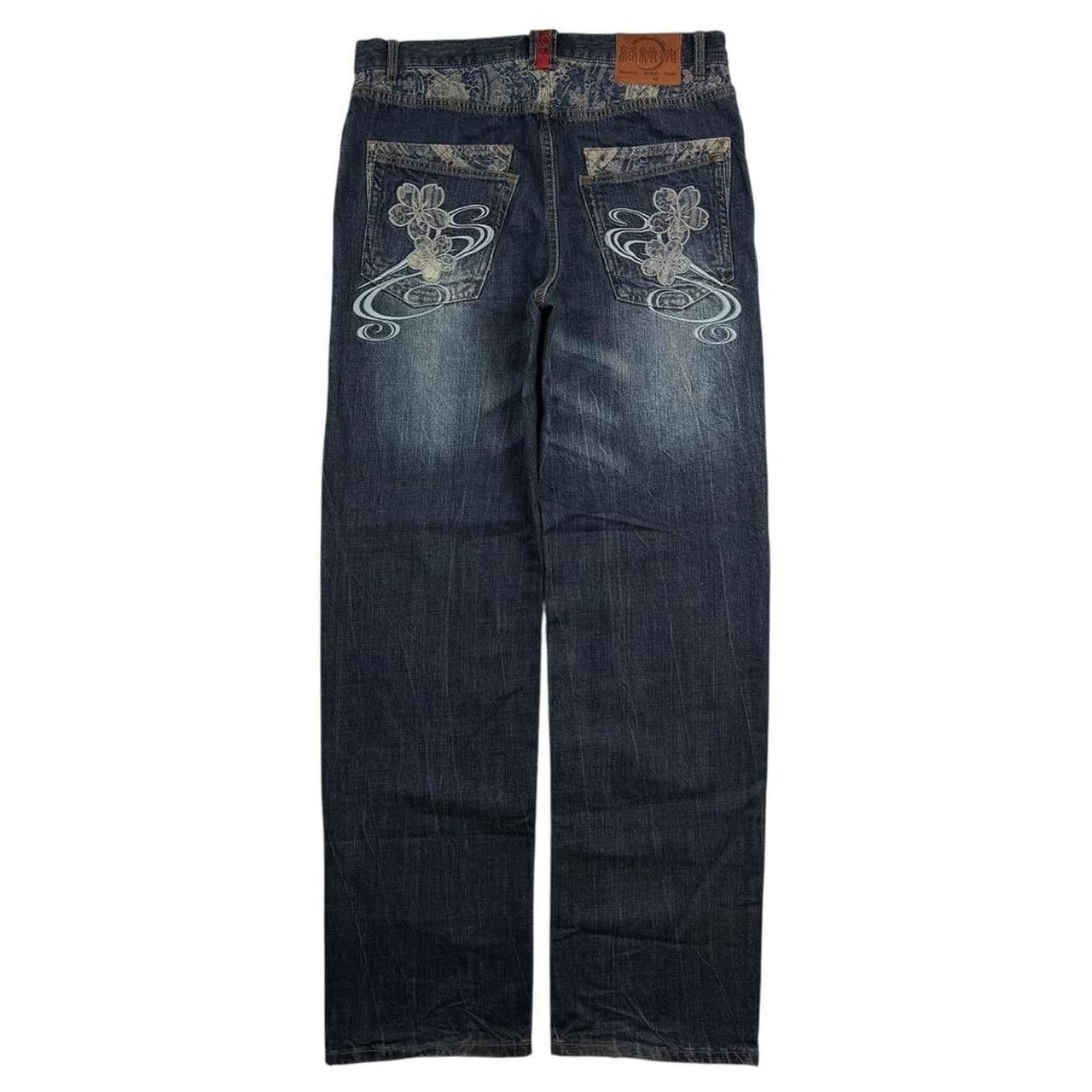 Karakuri Tamashii Karakuri Tamashii Embroidered Floral Japanese Jeans Waist 35 Size US 35 - 8 Thumbnail