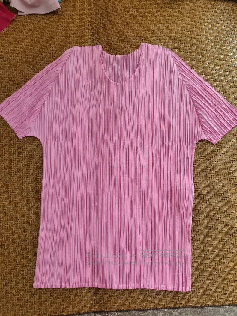 Issey Miyake Issey Miyake Pink Short Sleeve Top Size L / US 10 / IT 46 - 2 Thumbnail