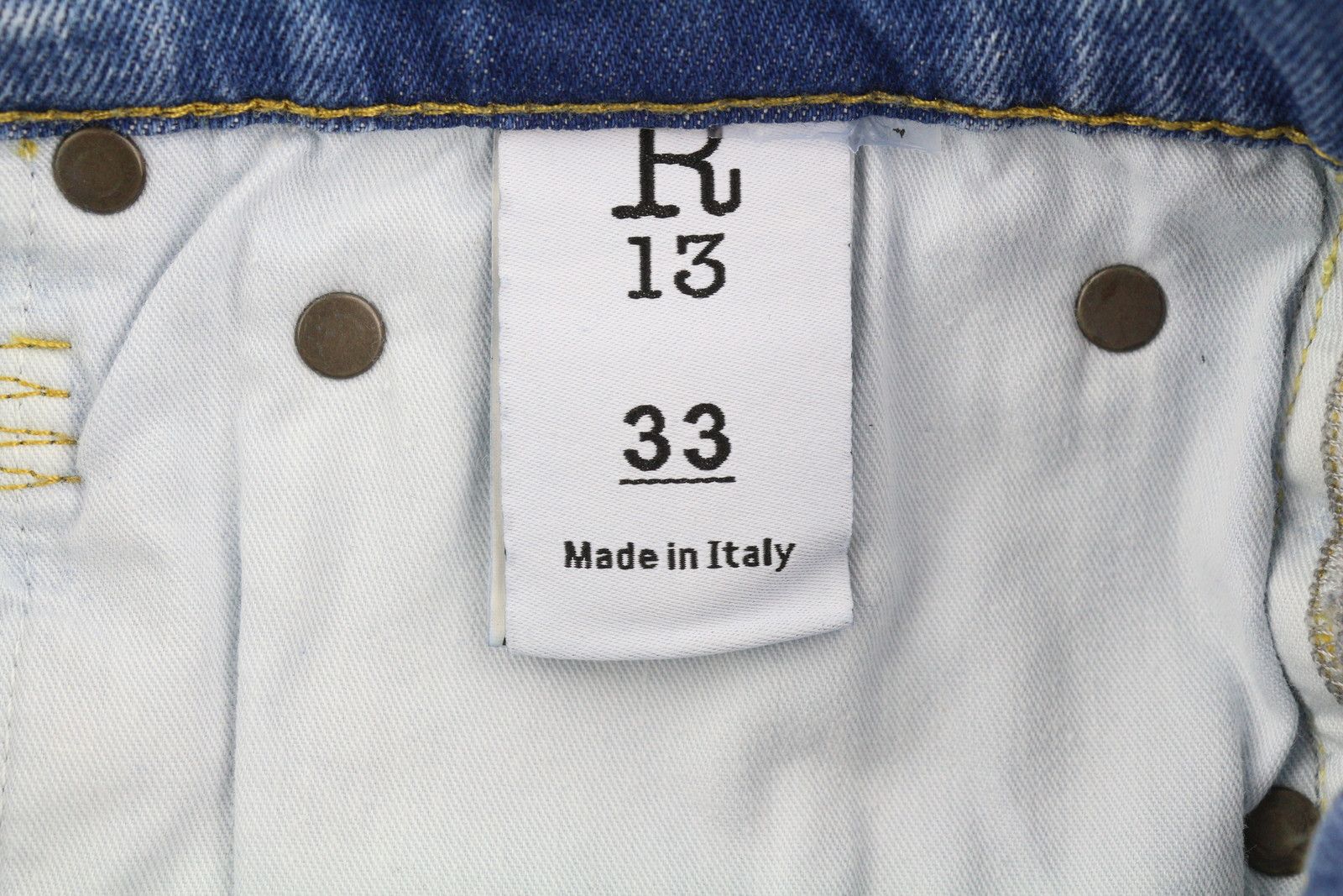 R13 SKATE 33 Jasper Stretch Skinny Washed Faded Logo 85447 Size US 33 - 8 Thumbnail