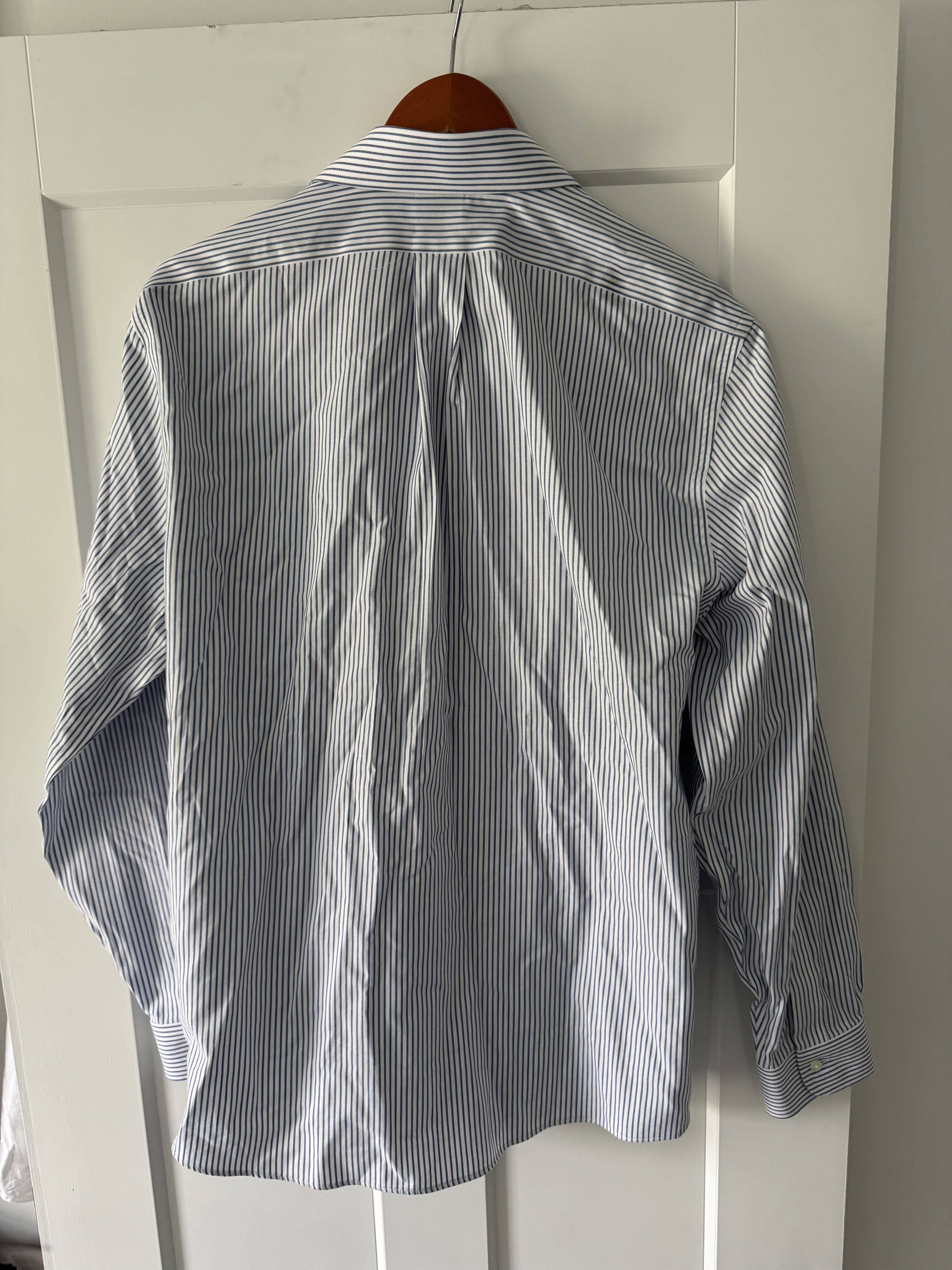 Brooks Brothers Brooks Brothers Twill Ainsley Collar, Stripe Dress Shirt Size US L / EU 52-54 / 3 - 4 Thumbnail