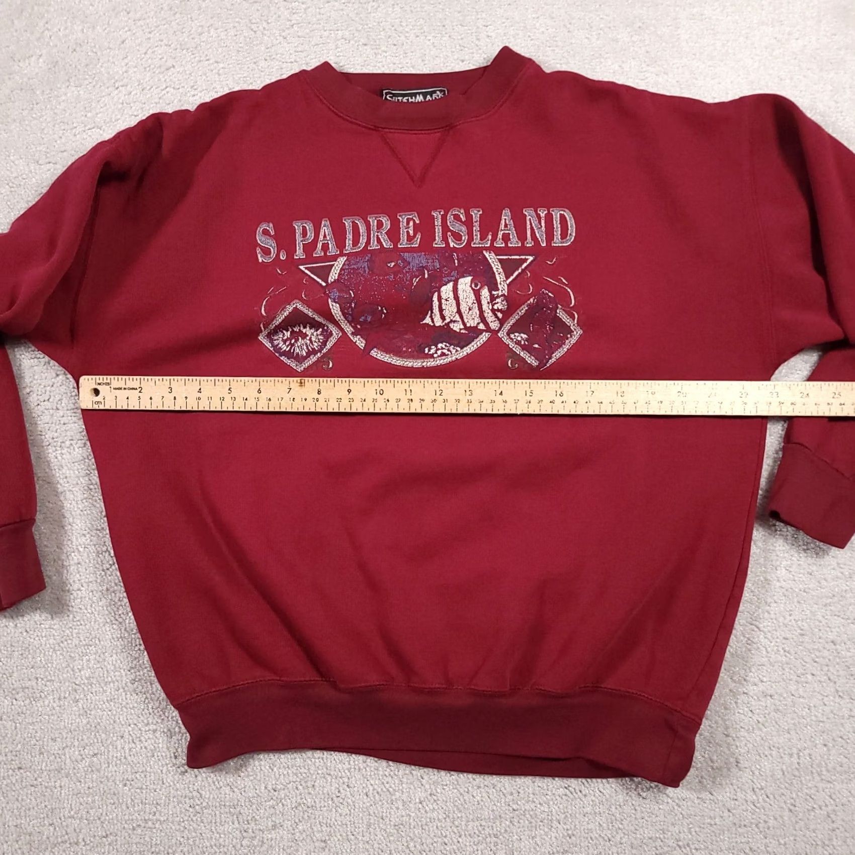 Vintage VINTAGE South Padre Island Sweatshirt Men's M Red 90s Crewneck Pullover Size US M / EU 48-50 / 2 - 5 Thumbnail