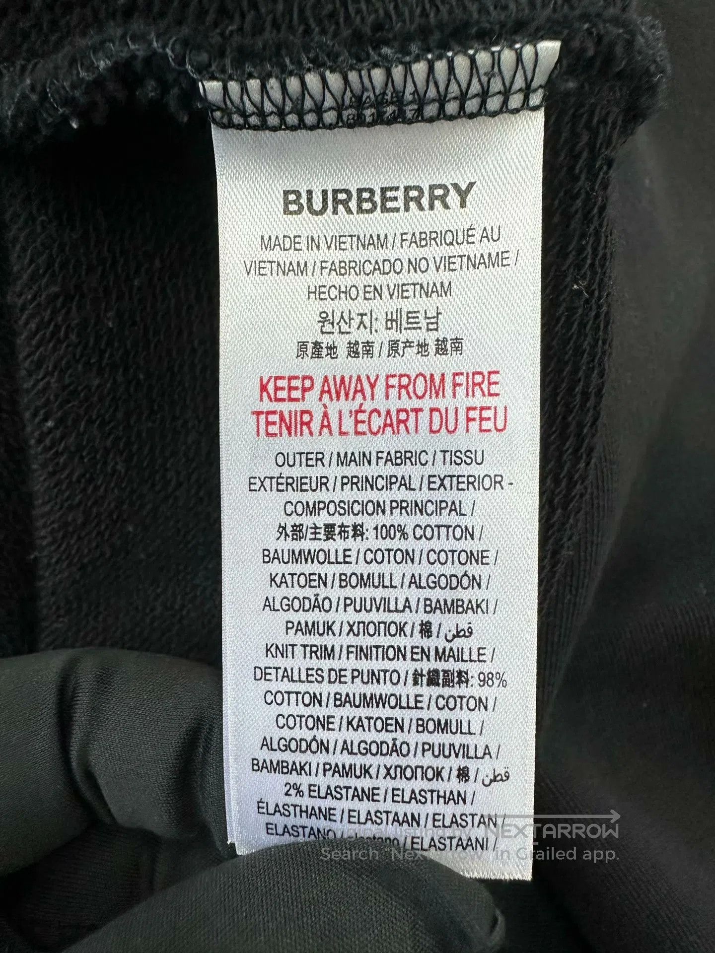 Burberry Burberry Black Embroidered Letter Logo Zippered Hooded Swe Size US S / EU 44-46 / 1 - 4 Thumbnail