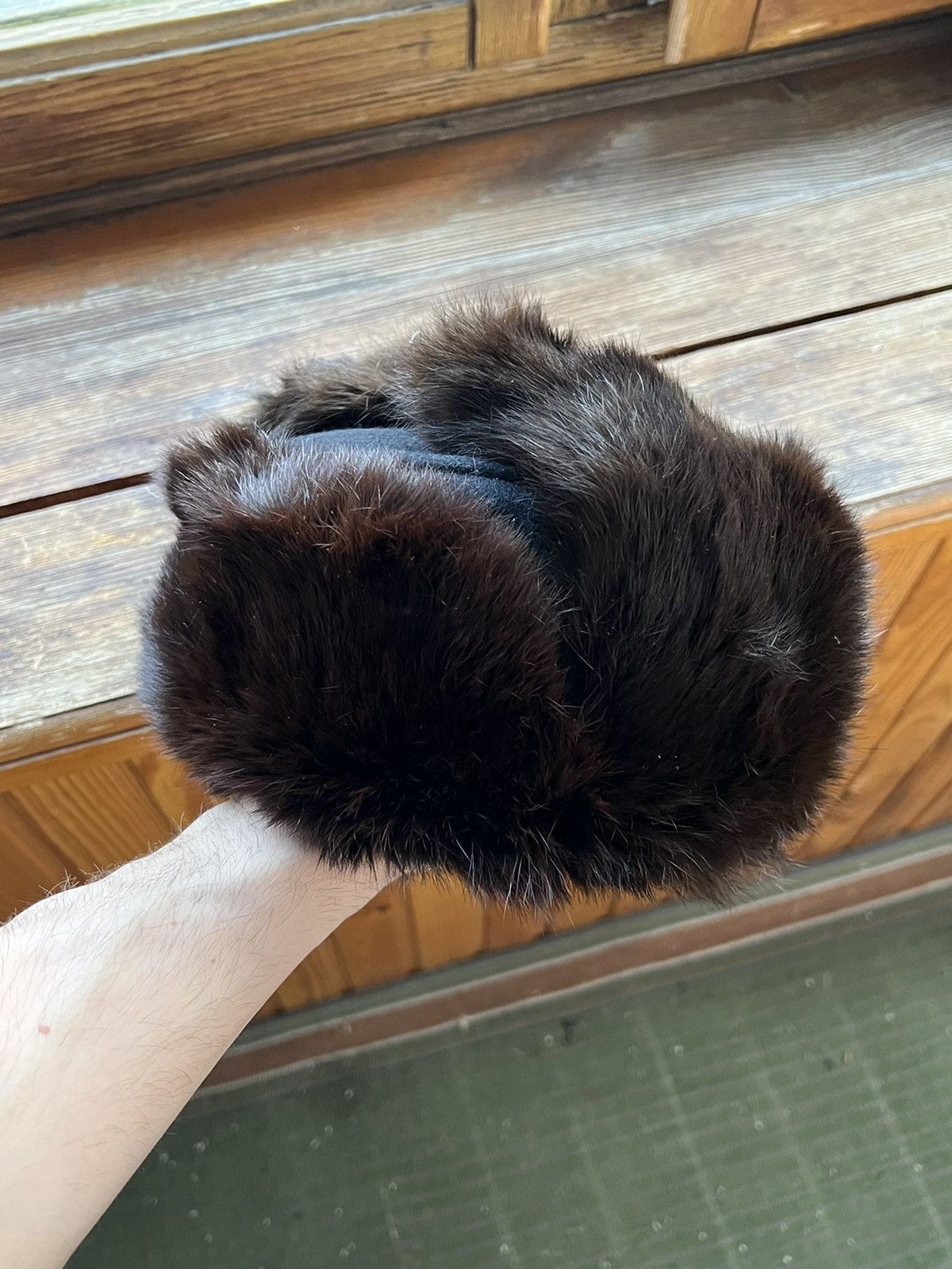 Leather Ushanka Y2K Trapper Hat Furry Mohair Fuzzy Fur Hat Size ONE SIZE - 3 Thumbnail
