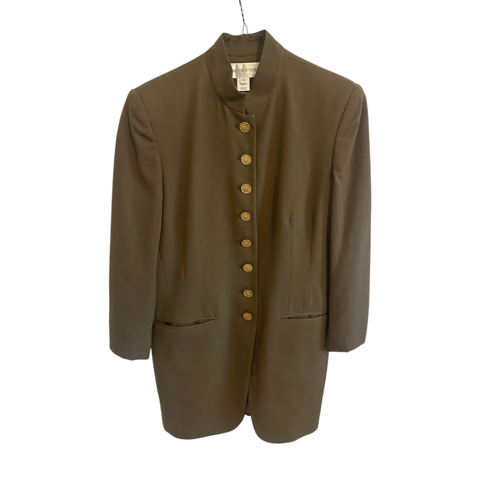 Jones New York Jones New York Brown Gold Button Long Sleeve Collar Blazer Size L / US 10 / IT 46 - 2 Thumbnail