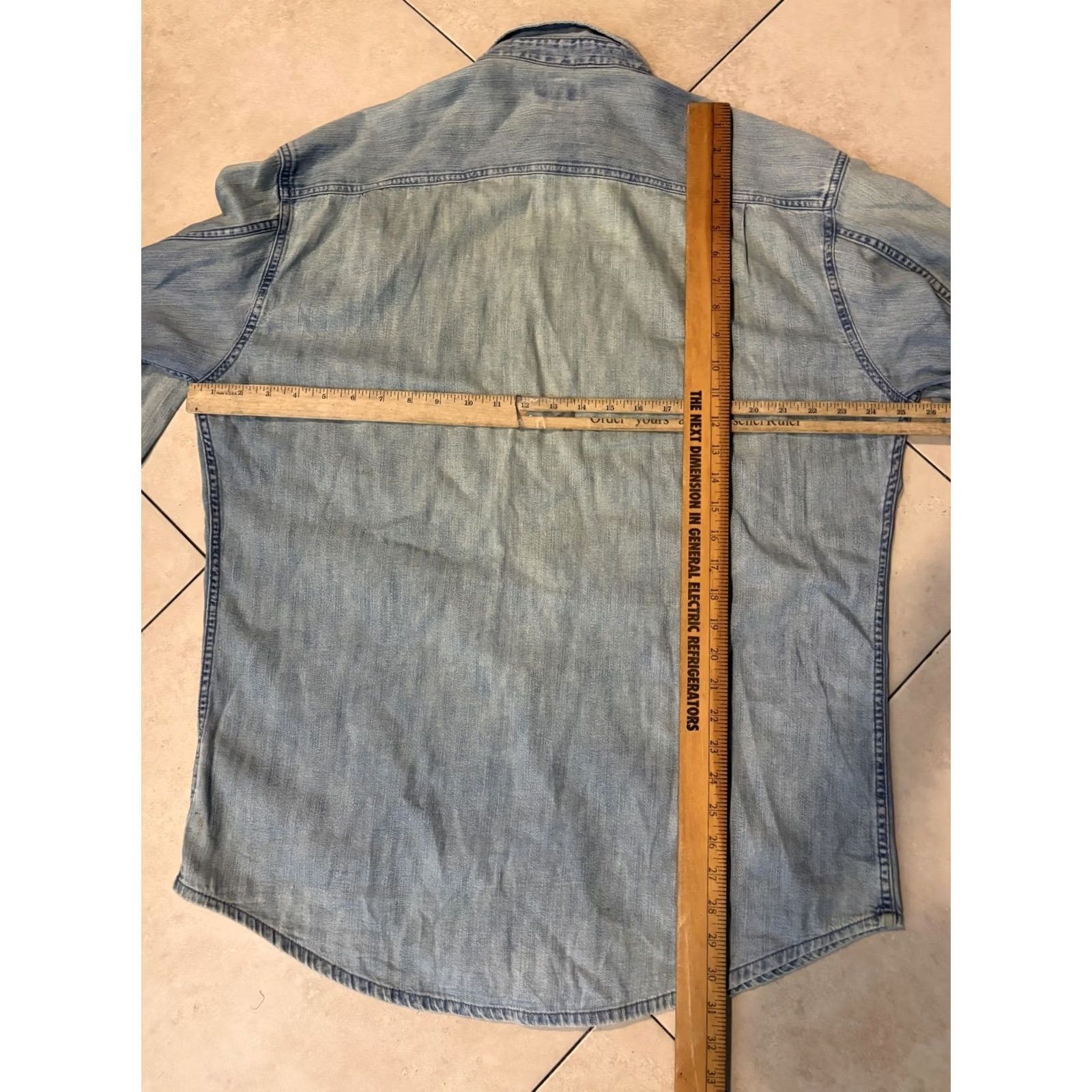 Levi's VINTAGE Levi's Denim Shirt Mens Large Light Wash Button-Down Long Sleeve Red Tab Casual Size US L / EU 52-54 / 3 - 6 Thumbnail