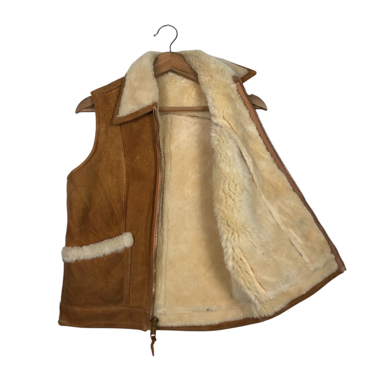 Aero Leathers 📌Vintage Vest Genuine Leather Jacket Shearling Overland Size US S / EU 44-46 / 1 - 12 Thumbnail