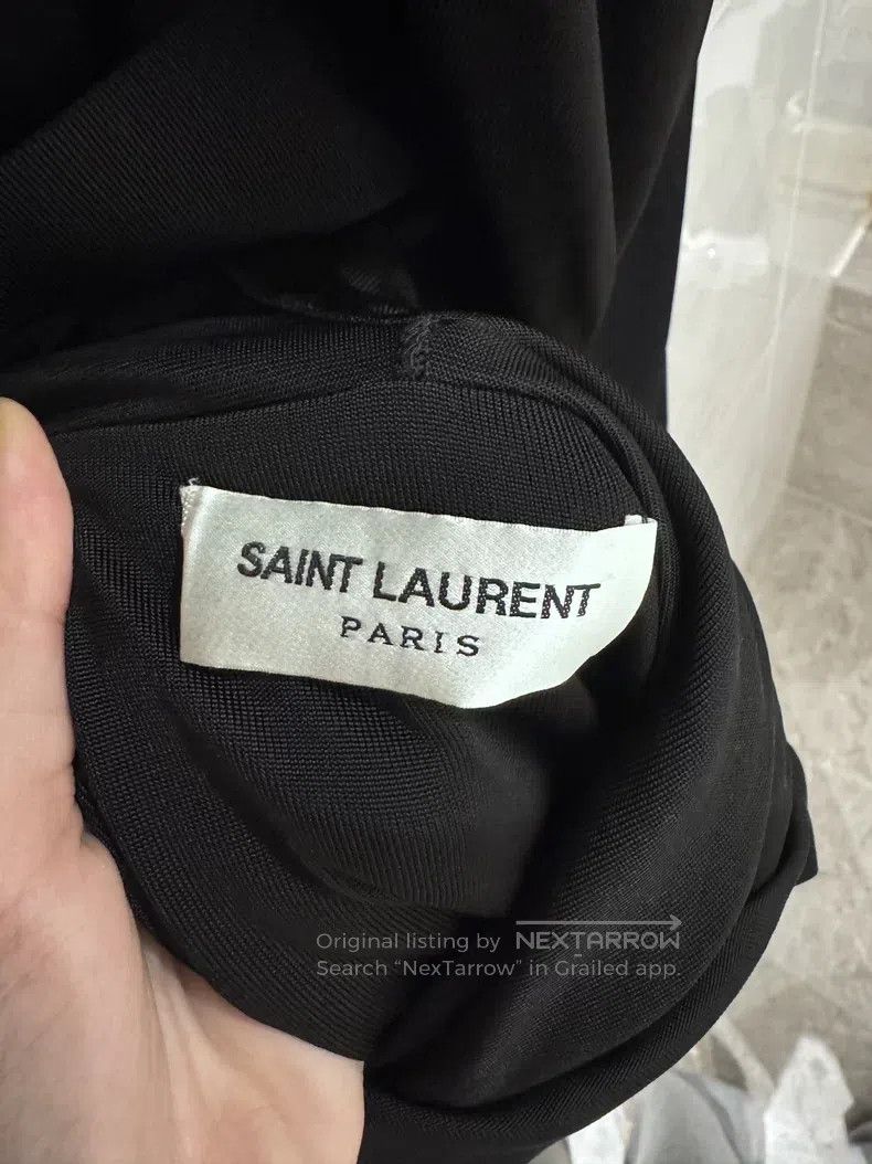 Saint Laurent Paris Saint Laurent Paris Ladies Black Shiny Knit Pleated Collar Size M / US 6-8 / IT 42-44 - 4 Thumbnail