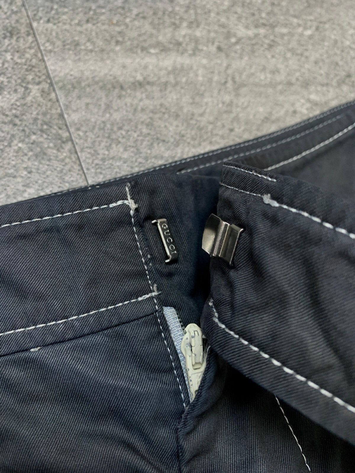 Gucci 2000s Black Dyed Flared Belted Trousers - 29” Size US 29 - 15 Thumbnail