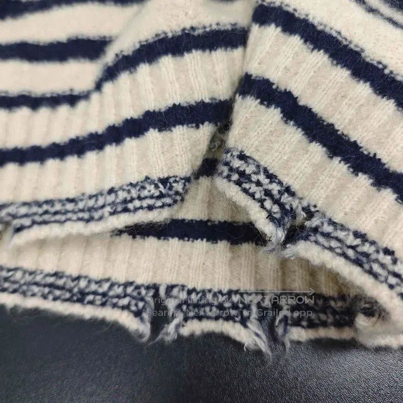 Dior Dior Blue and white striped destructive wind cashmere mulb Size XS / US 0-2 / IT 36-38 - 8 Thumbnail