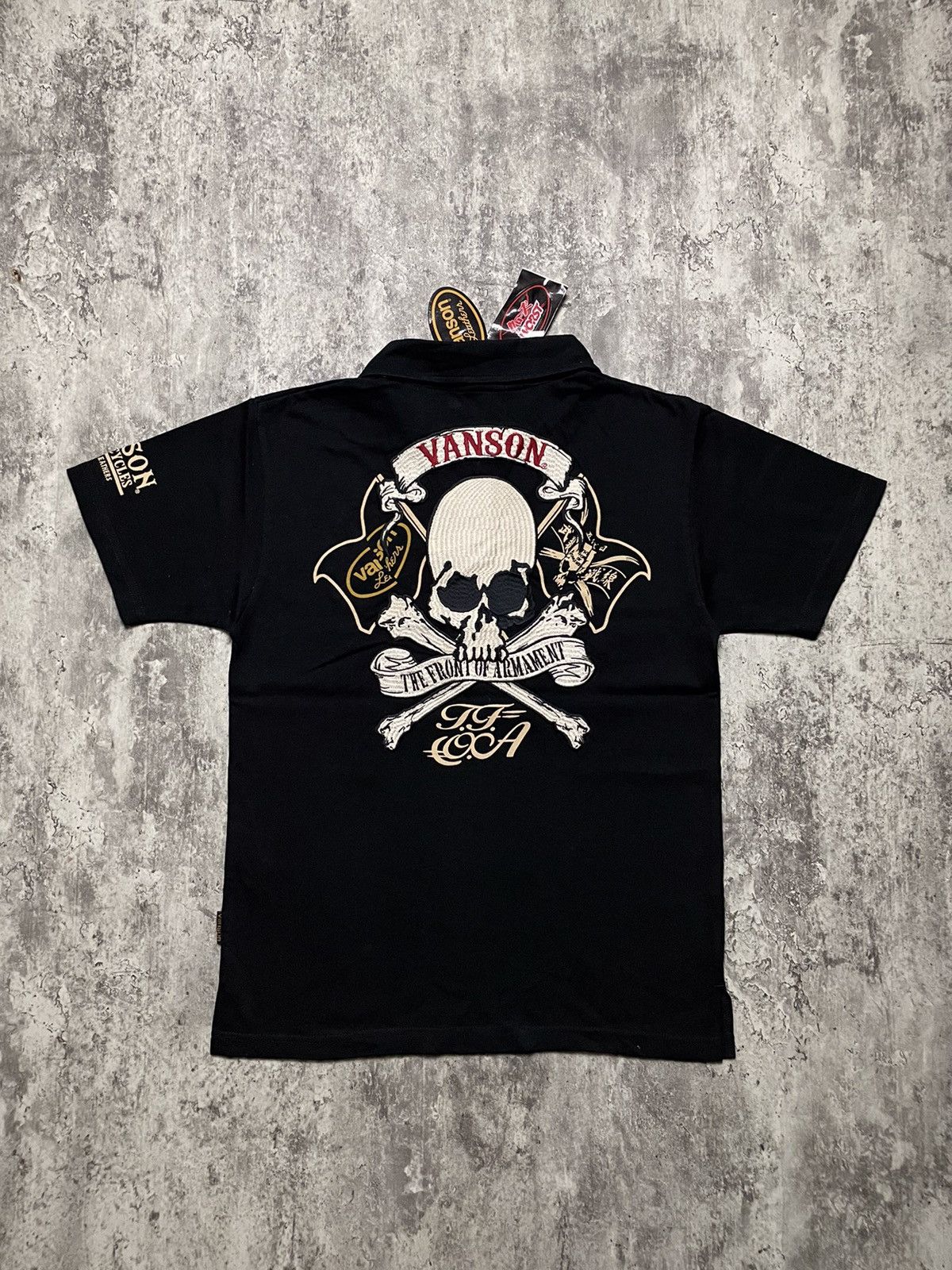 NOS Vanson Leathers X T.F.O.A Embroidery Poloshirt