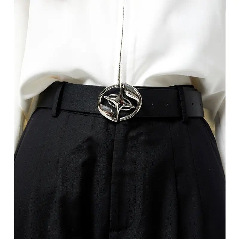 Leather Simple Star Punk Buckle PU Leather Belt Size ONE SIZE - 4 Thumbnail