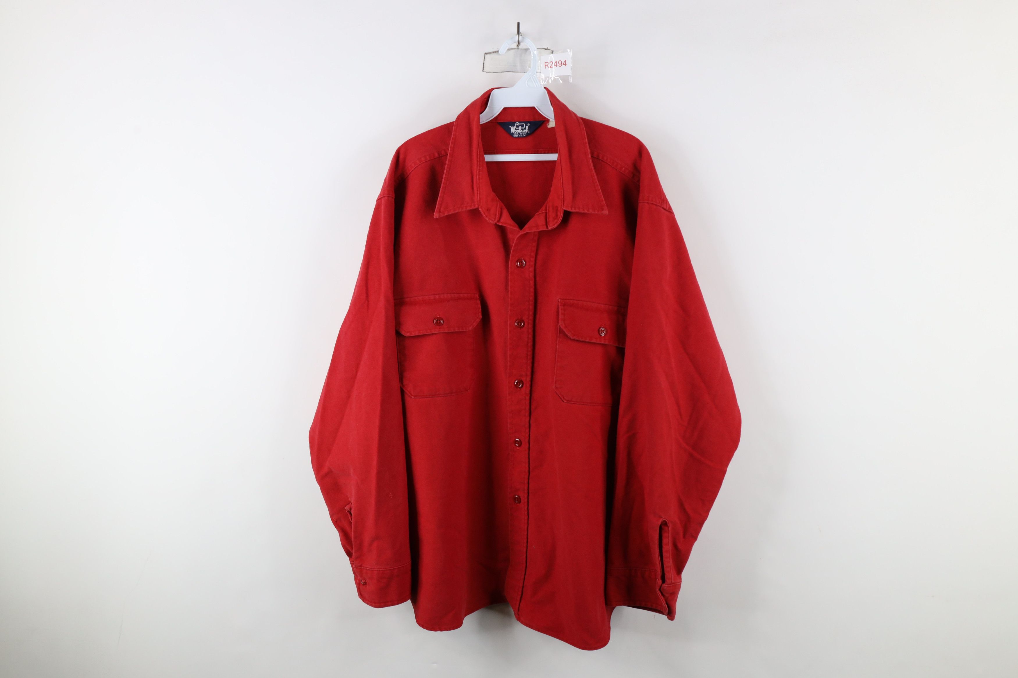 Vintage × Woolrich Woolen Mills Vintage 70s Woolrich Chamois Cloth Collared Button Shirt USA Size US XXL / EU 58 / 5 - 1 Thumbnail