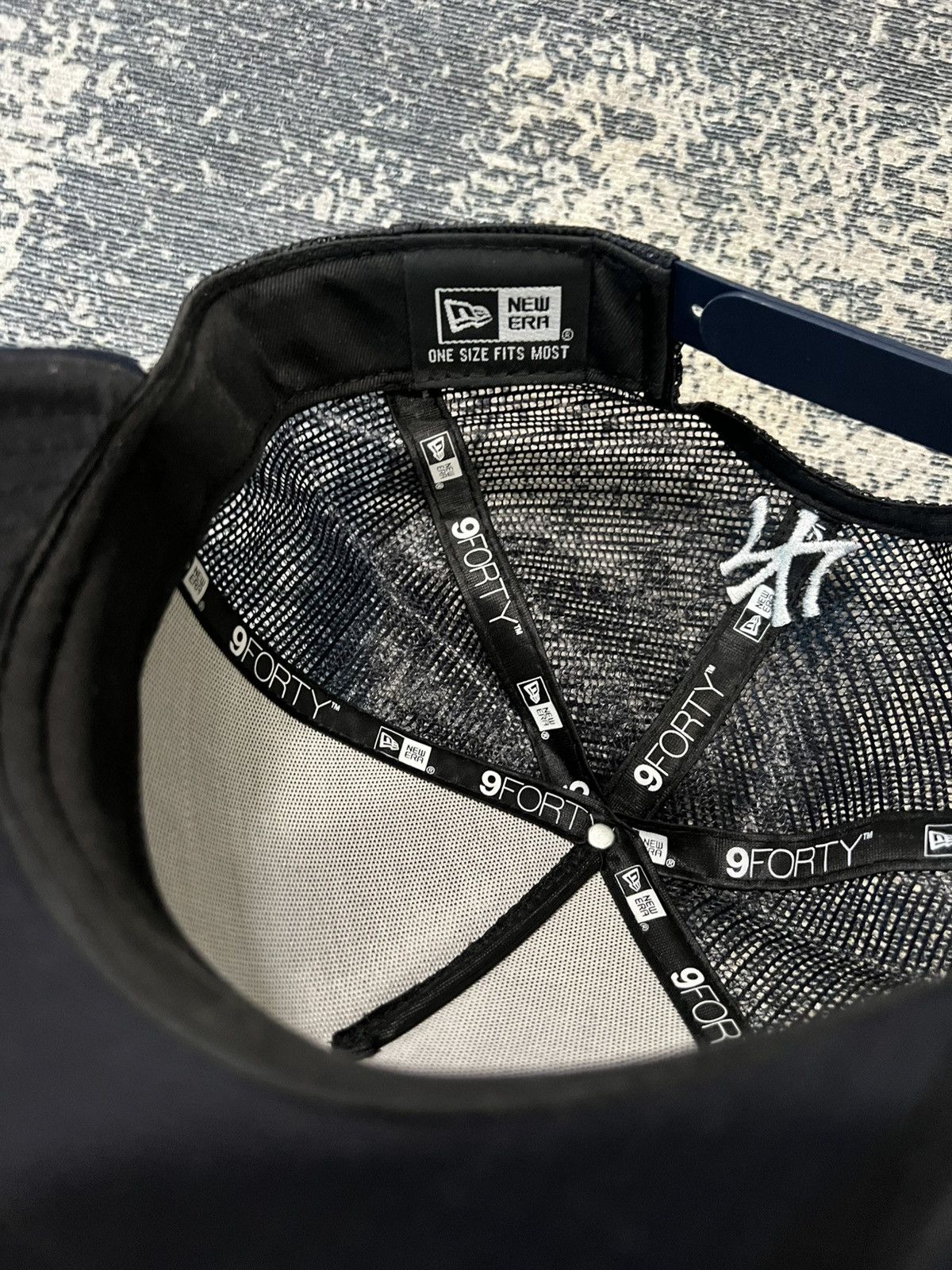 New Era Culture Kings Yankees 'Gothic Script' Foam Front Trucker Hat Size ONE SIZE - 7 Thumbnail