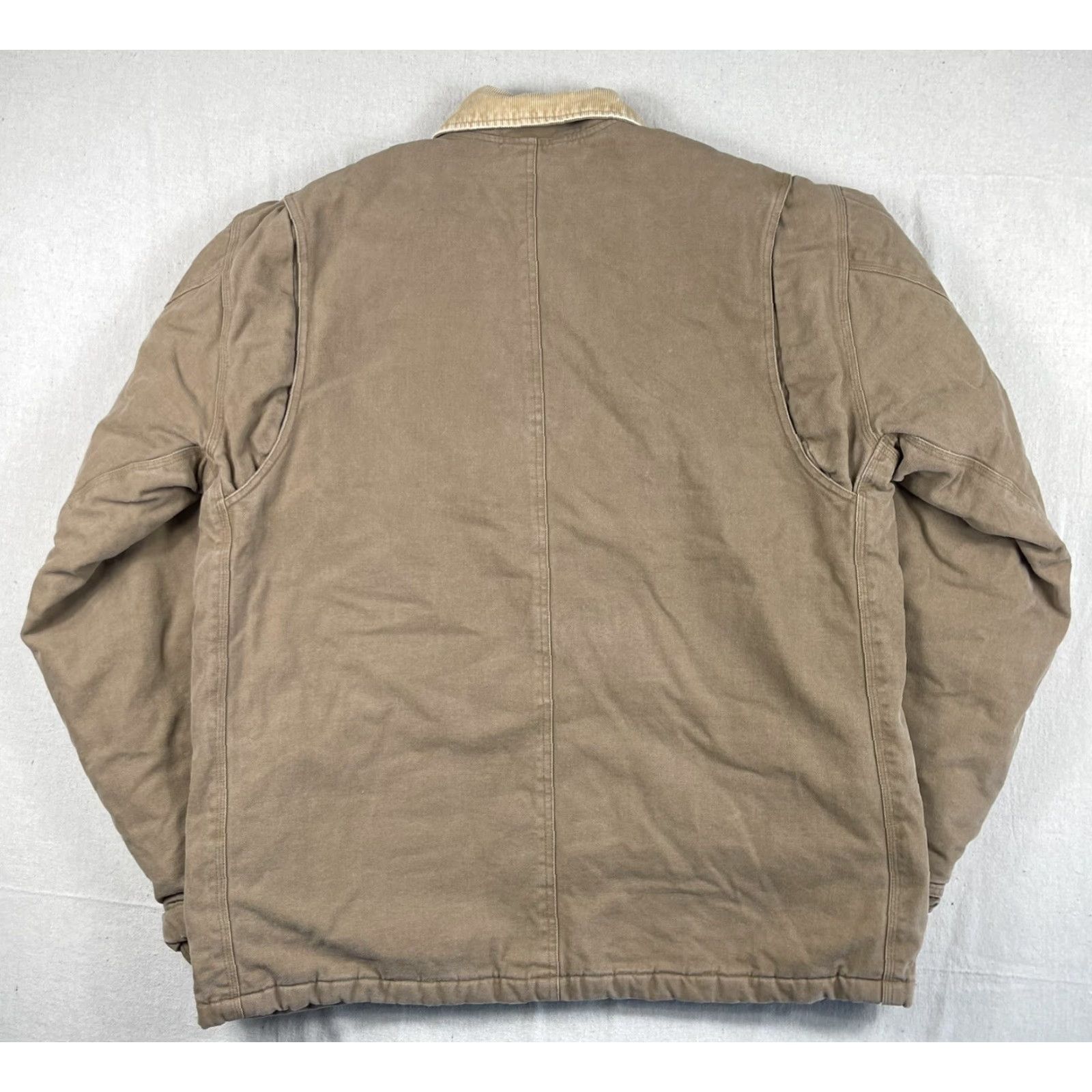 Vintage VINTAGE Guide Series Jacket Coat Lined Quilted Cotton Blend Canvas Zip Heavy Pockets Brown LT Mens Big & Tall Overcoat Standard Zip Size US L / EU 52-54 / 3 - 3 Thumbnail