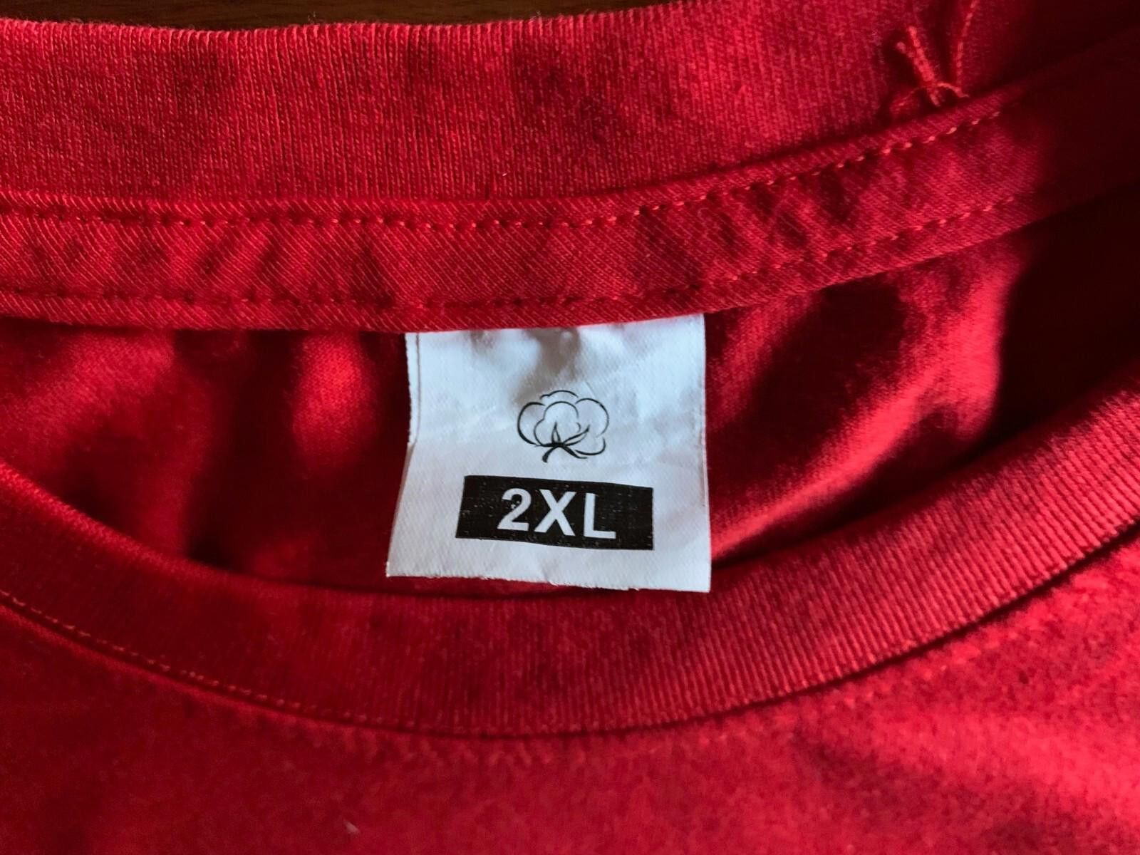 The Unbranded Brand Men's New Red 100% Cotton 2XL T-shirt Size US XXL / EU 58 / 5 - 3 Thumbnail