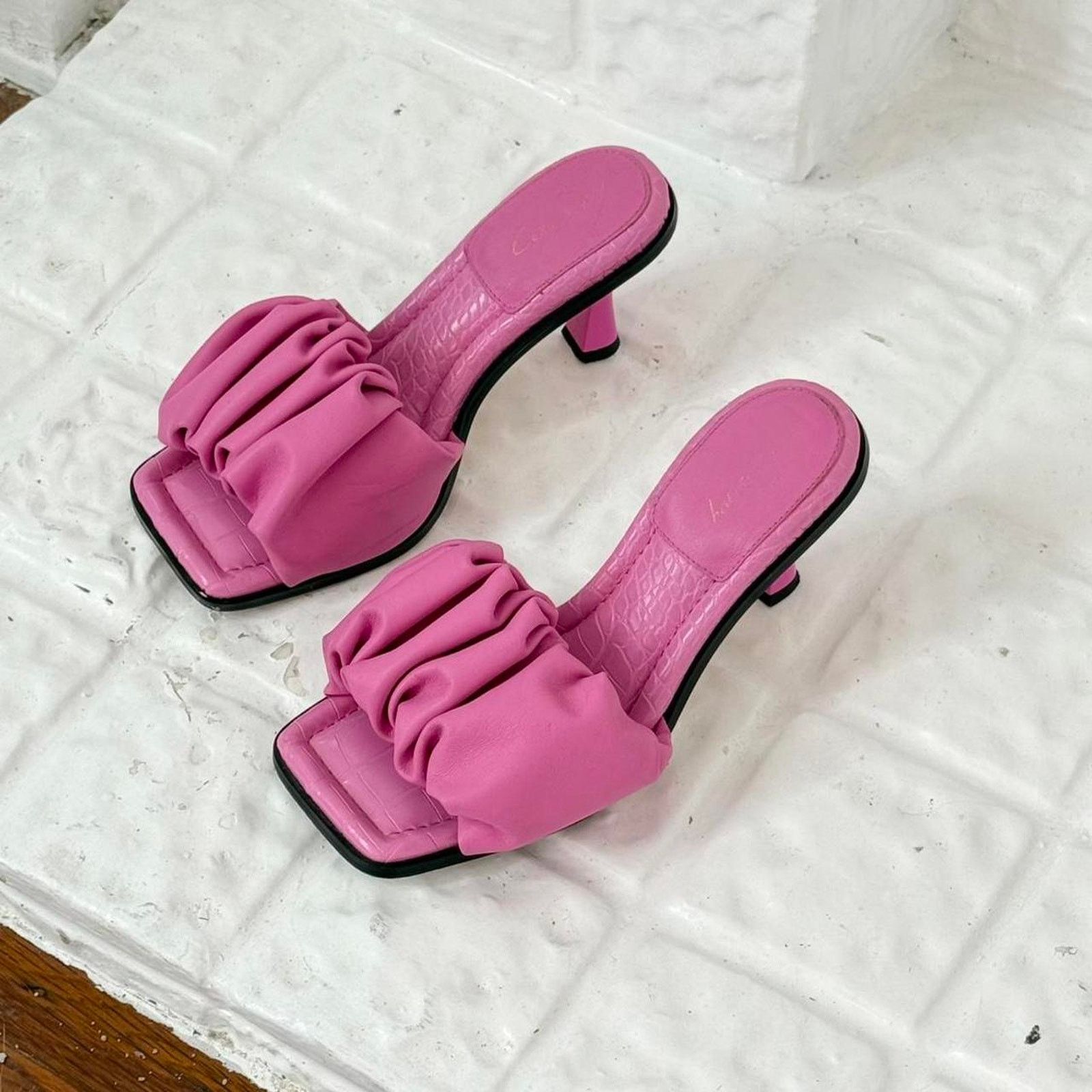 Sam Edelman ✿ hot pink ruched kitten heel mules circus by sam edelman ✿ Size US 8 / IT 38 - 1 Thumbnail
