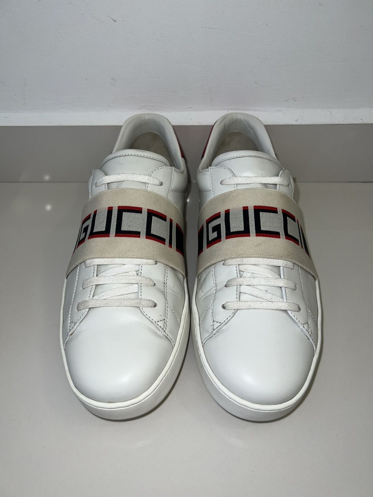 Gucci Gucci Ace Stripe White Red Black (Only Shoes) Size US 11 / EU 44 - 2 Thumbnail