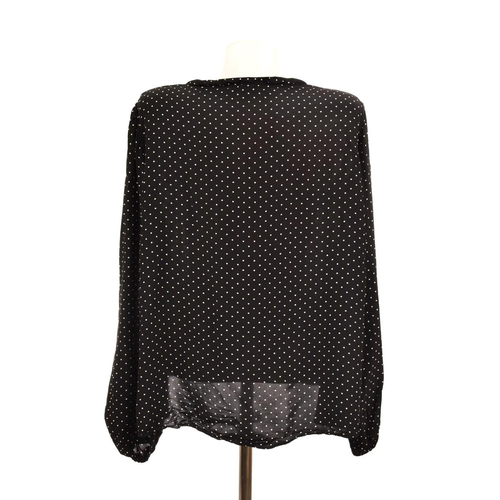 Maje Maje Blouse Shirt Viscose Polka Dot Made in Tunisia Size 1 Black Womens Size XS / US 0-2 / IT 36-38 - 4 Thumbnail