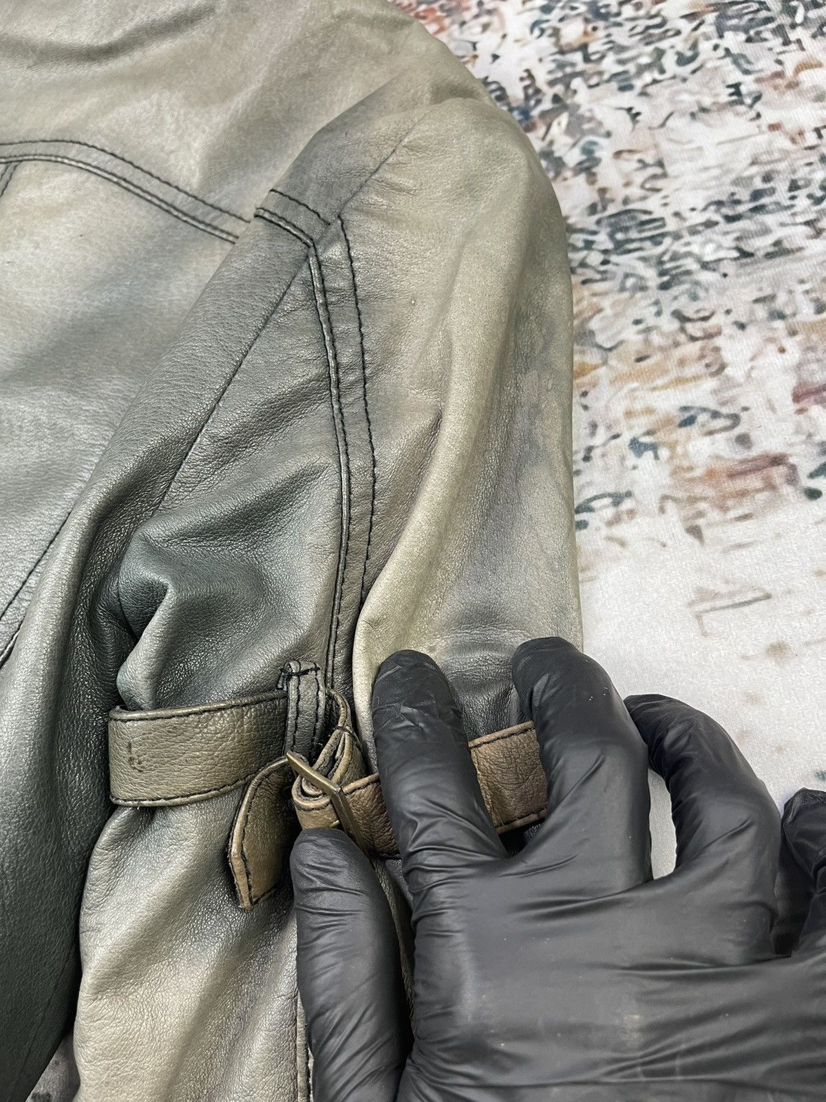 Hypebeast DUDE Cropped Multi Tone Distressed Leather Jacket Size S / US 4 / IT 40 - 10 Thumbnail