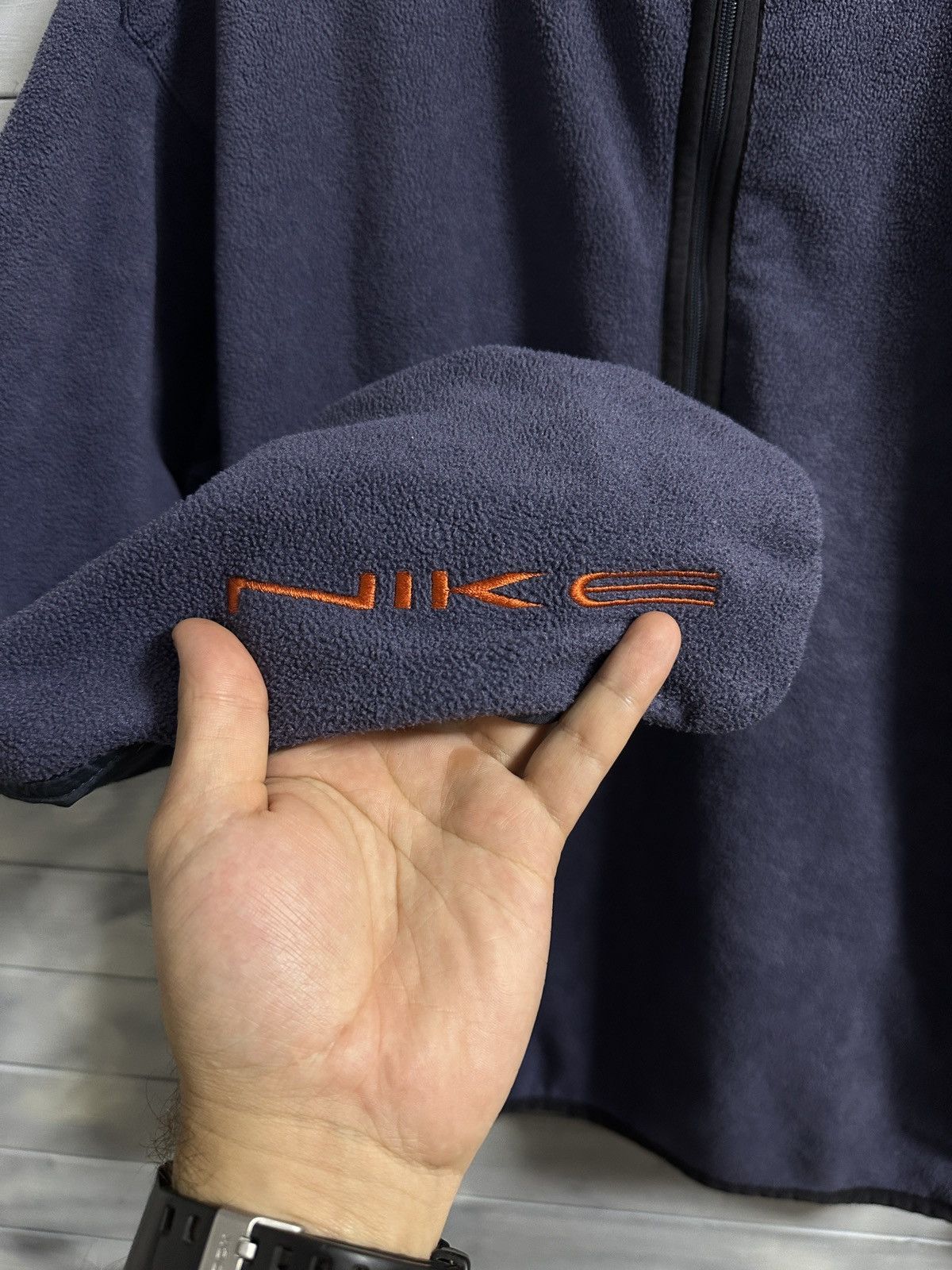 Vintage Rare Vintage Fleece Sweatshirt Nike 90’ swoosh Drill Size US M / EU 48-50 / 2 - 2 Thumbnail