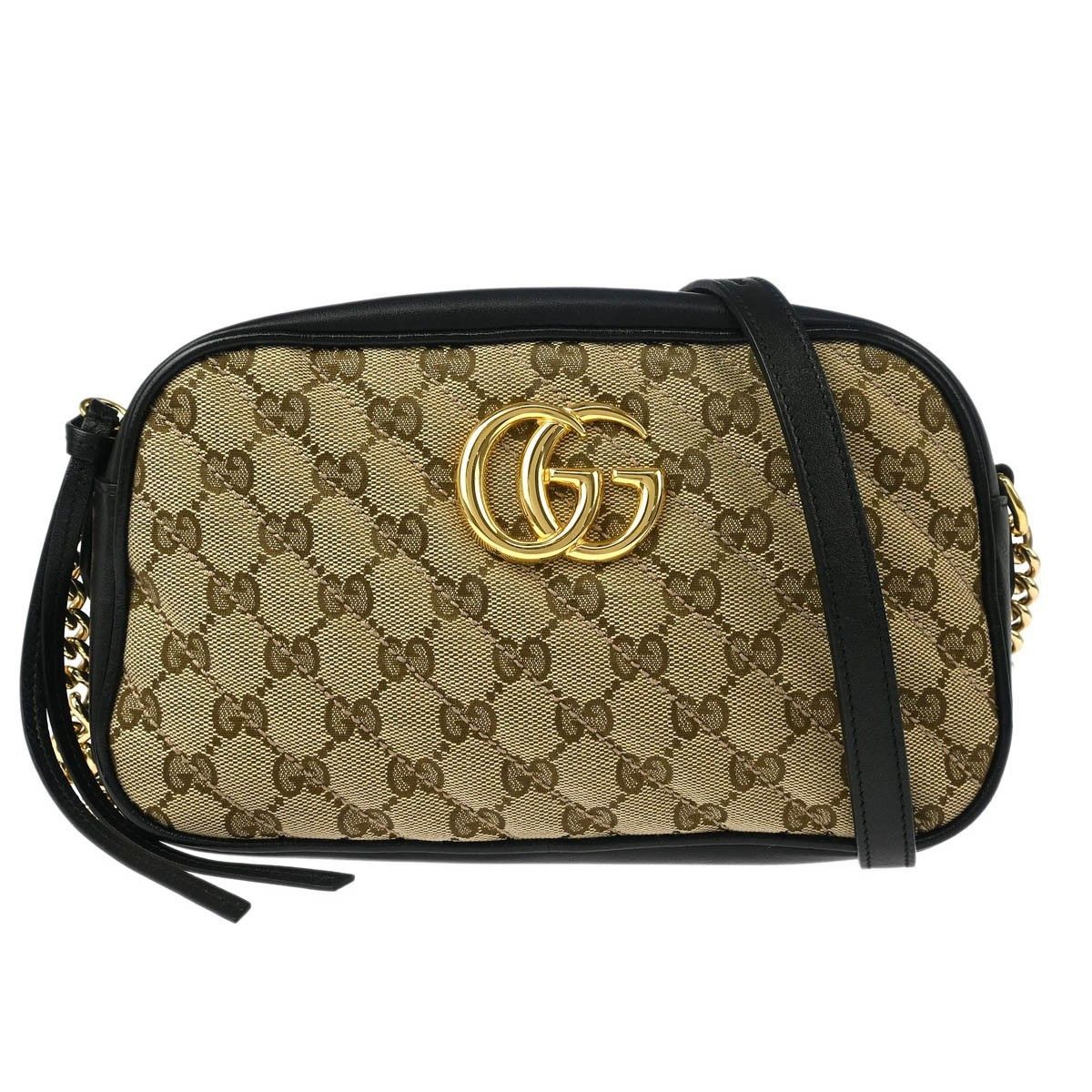 Gucci Gucci GG Marmont Shoulder Bag Diagonal Quilted GG Canvas with Leather Size ONE SIZE - 1 Thumbnail
