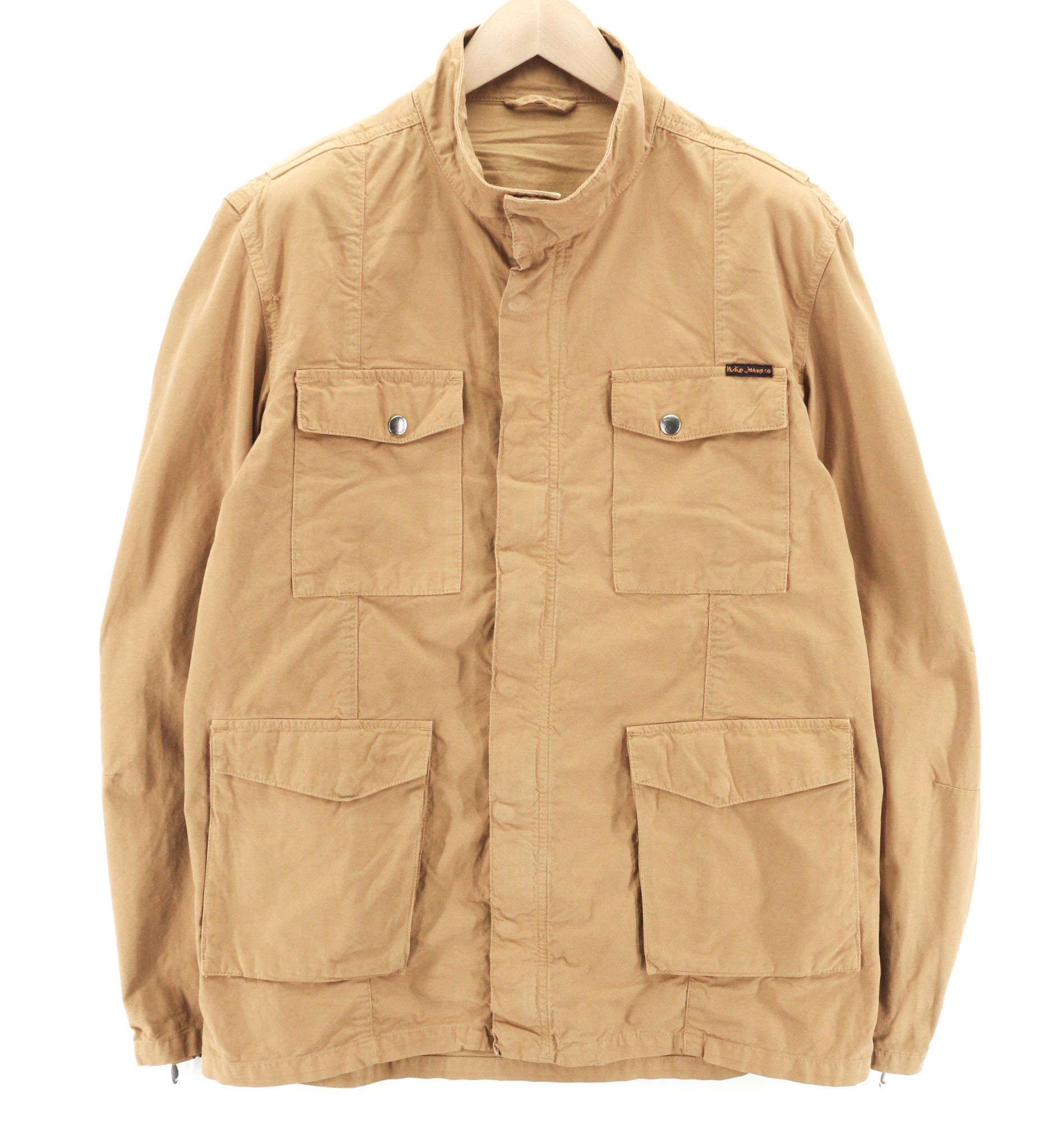 Nudie Jeans MICK XL Brown Patch Zipper Unlined Logo Jacket 80737 Size US XL / EU 56 / 4 - 1 Thumbnail