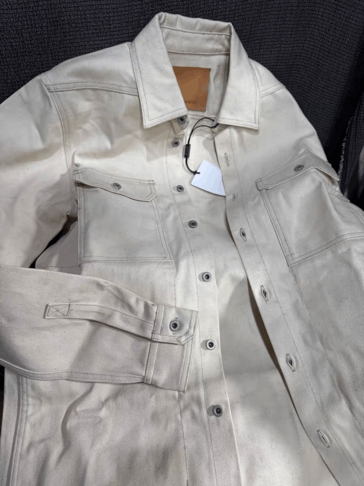 Rick Owens Sz 42 Rick Owens Drkshdw Off White Denim Shirt Jacket Size US L / EU 52-54 / 3 - 3 Thumbnail