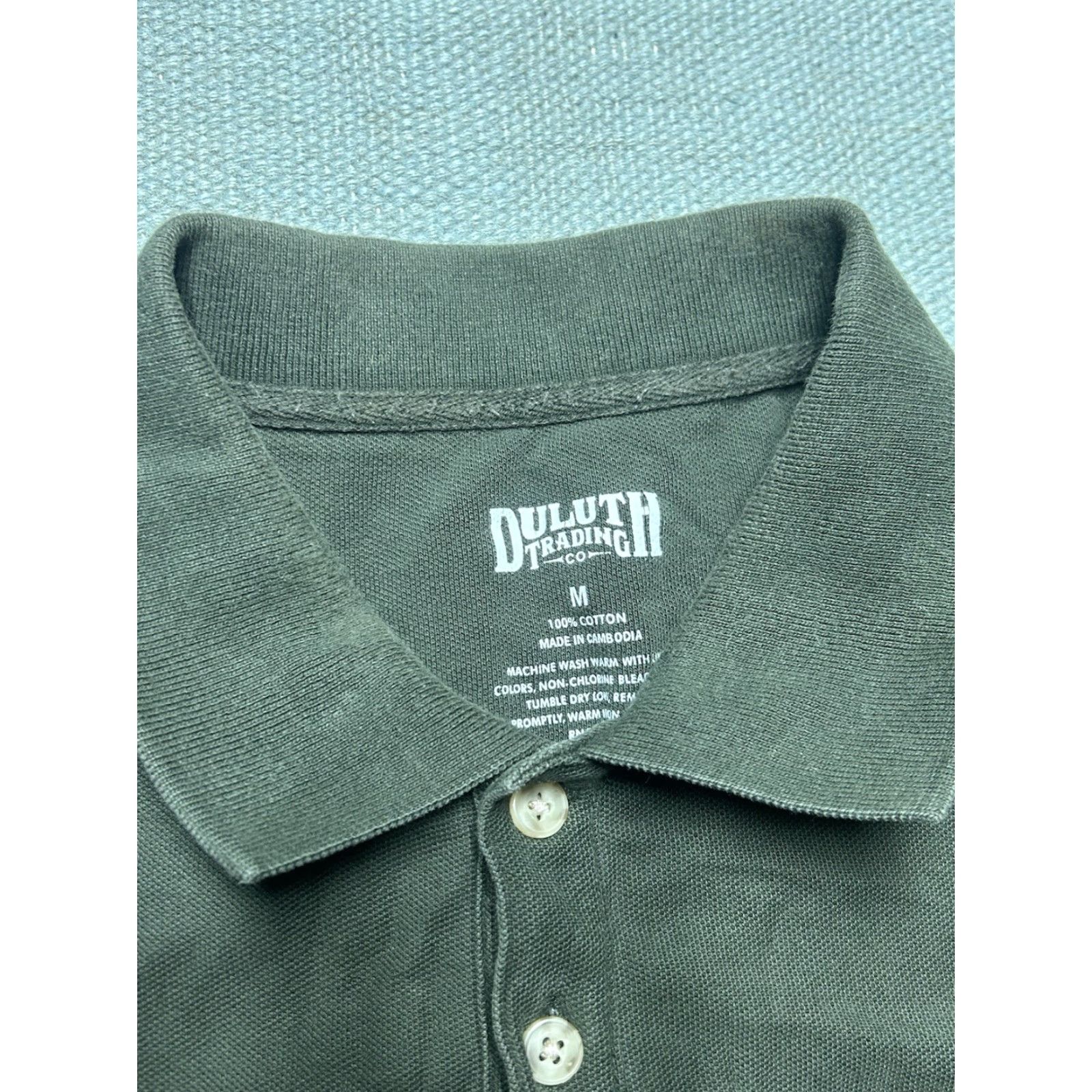 CO Duluth Trading Co Long Sleeve Polo Shirt Cotton Heavy One Pocket Green Medium Mens Polo Shirt Size US M / EU 48-50 / 2 - 4 Thumbnail