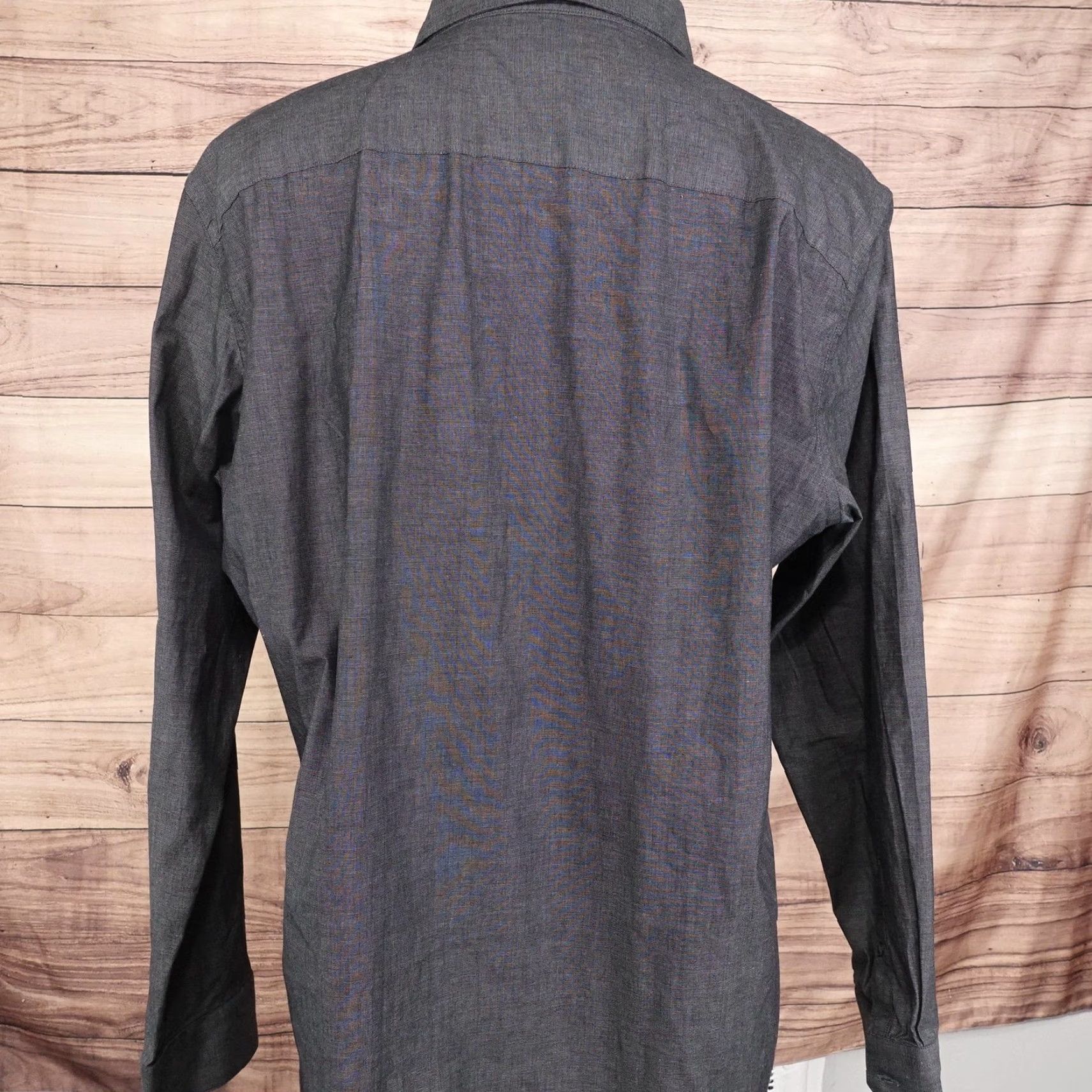 Apt. 9 APT. 9 Shirt Mens XL Slim Fit Charcoal Long Sleeve Button-Up Casual Stretch Size US XL / EU 56 / 4 - 4 Thumbnail