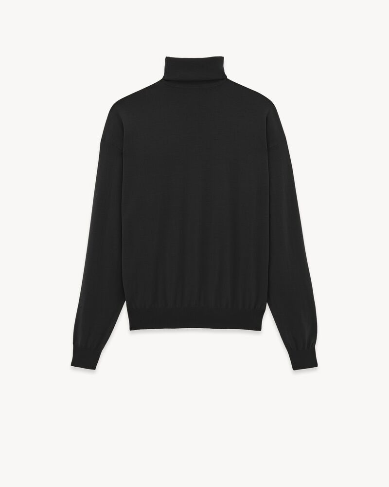 Saint Laurent Paris o1b1hav111125 Cassandre Turtleneck Sweater in Wool in Black Size M / US 6-8 / IT 42-44 - 2 Thumbnail