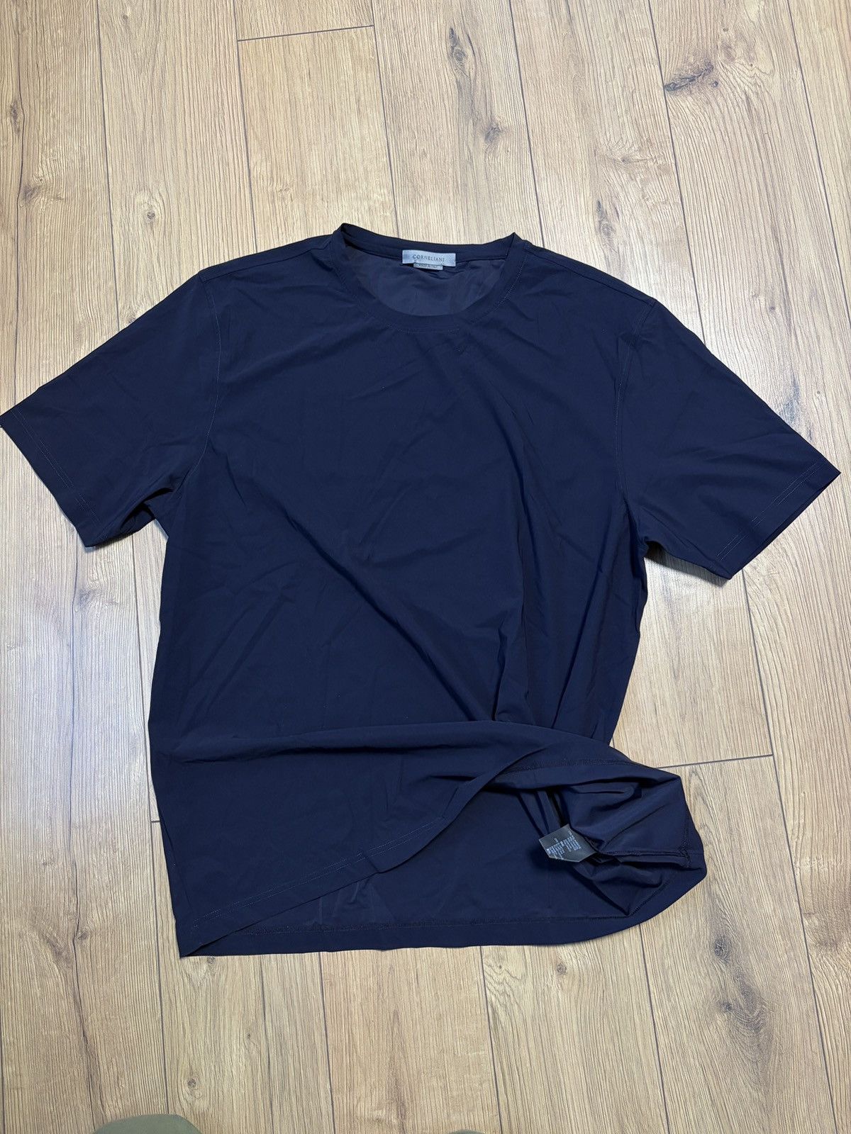 Corneliani Corneliani Polyamide Navy Blue Crewneck T-shirt Size US XL / EU 56 / 4 - 9 Thumbnail