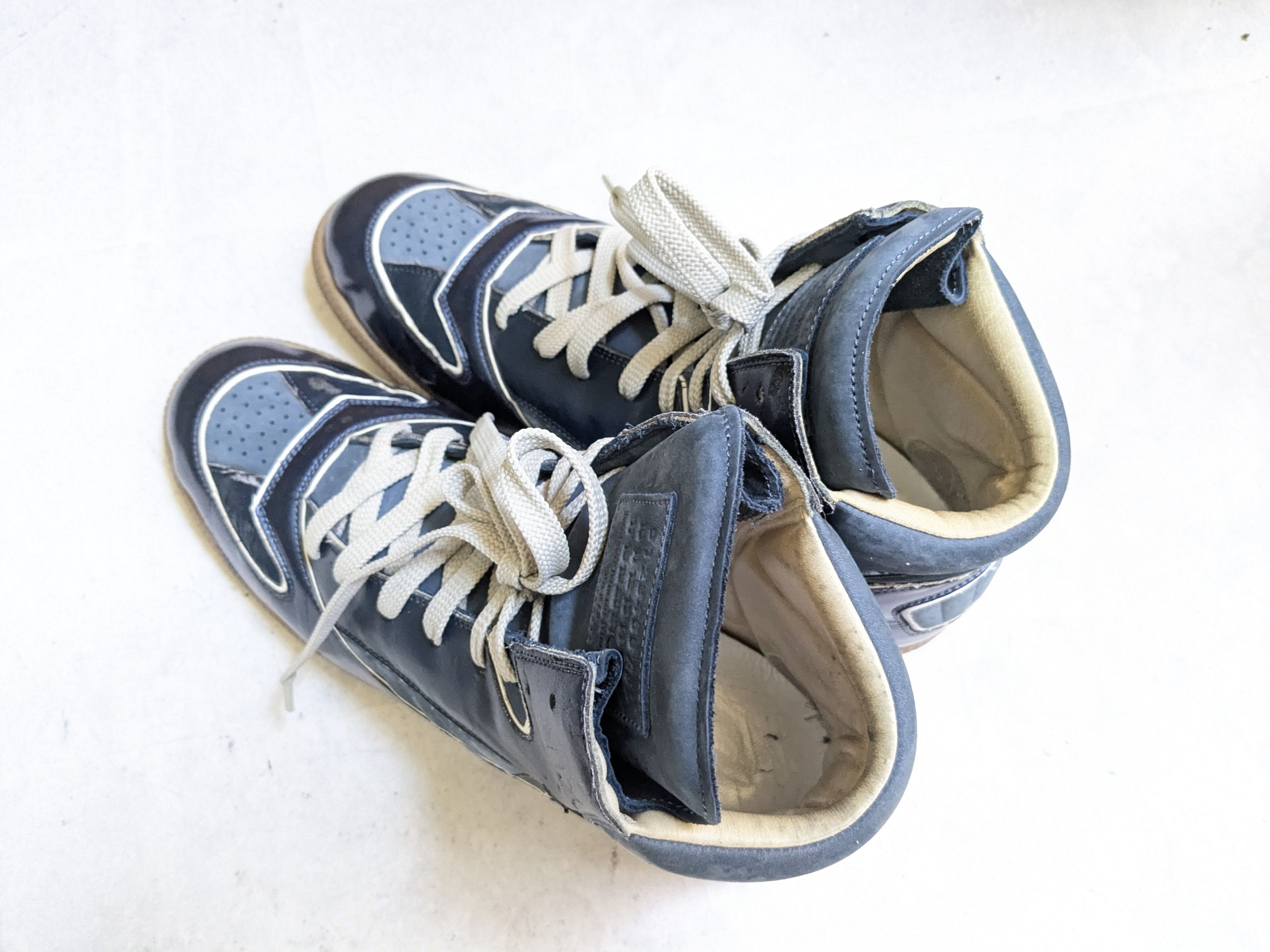Maison Margiela Maison Margiela High Top Sneakers Blue 12 45 Leather Gum Size US 12 / EU 45 - 15 Thumbnail