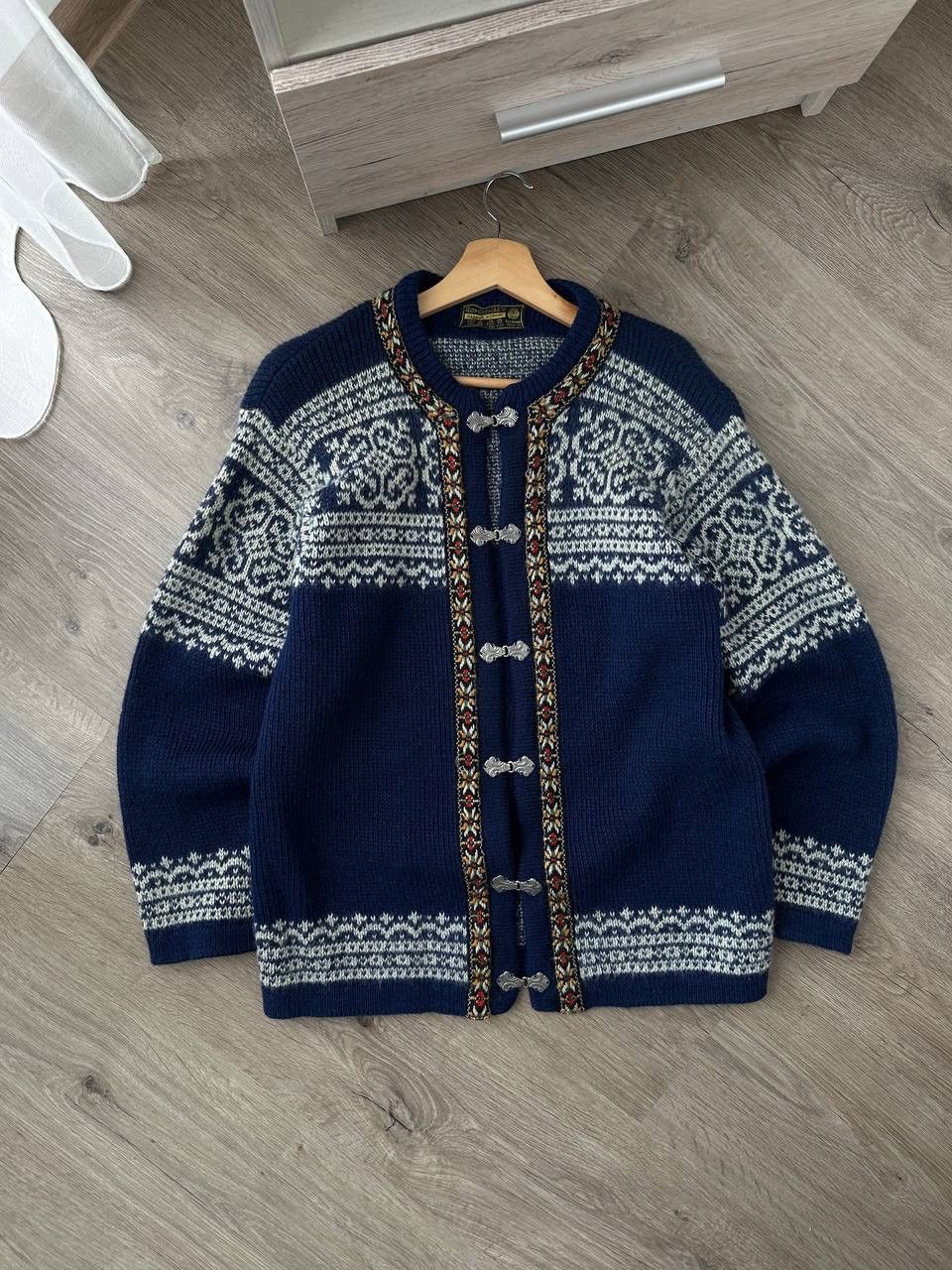 Vintage Vintage Nordsrikk Norway Wool Blue Cardigan Sweater Size US M / EU 48-50 / 2 - 3 Thumbnail