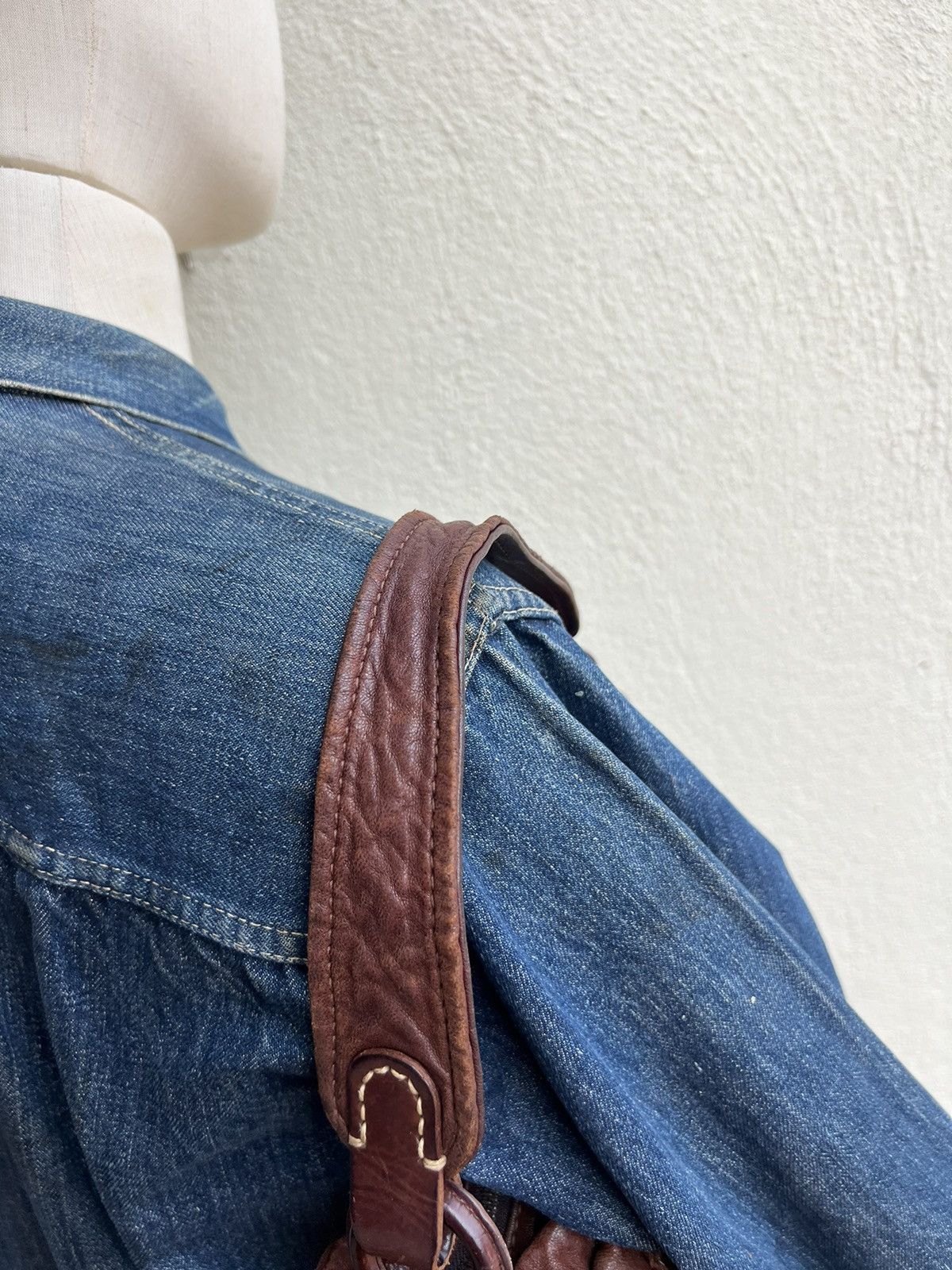 Leather genten Japan Patina Leather Mini Hobo Bag Size ONE SIZE - 24 Thumbnail