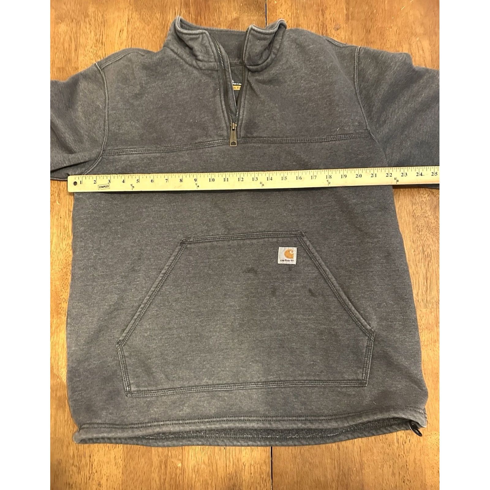 Carhartt Carhartt Sweatshirt Gray Large Anorak 1/4 Zip Original Fit Mens Pullover Cotton Blend Fleece Size US L / EU 52-54 / 3 - 6 Thumbnail