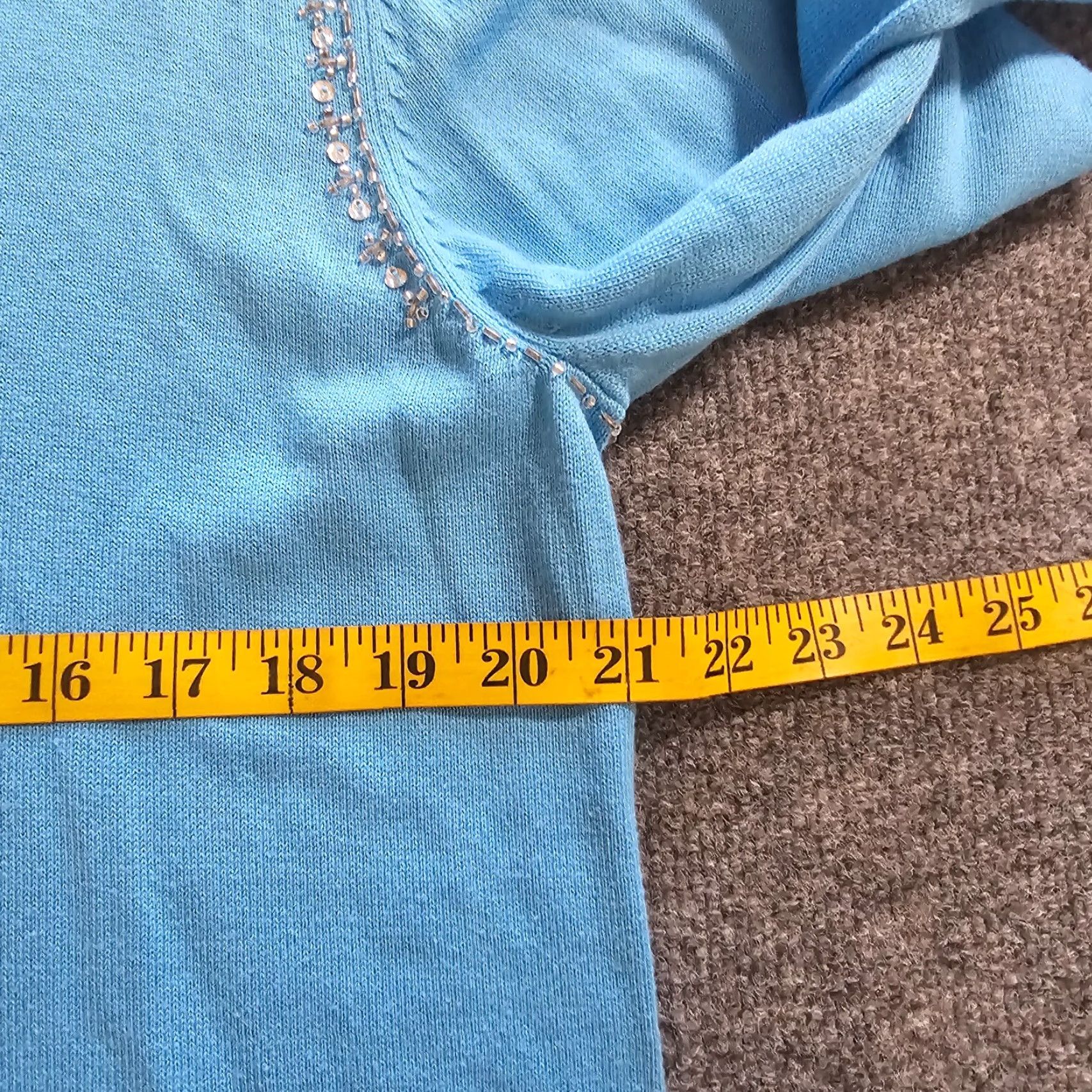 Quacker Factory VINTAGE Quacker Factory Sweater Top Womens XL Blue Rhinestone Sparkle Long Sleeve Casual Size XL / US 12-14 / IT 48-50 - 6 Thumbnail
