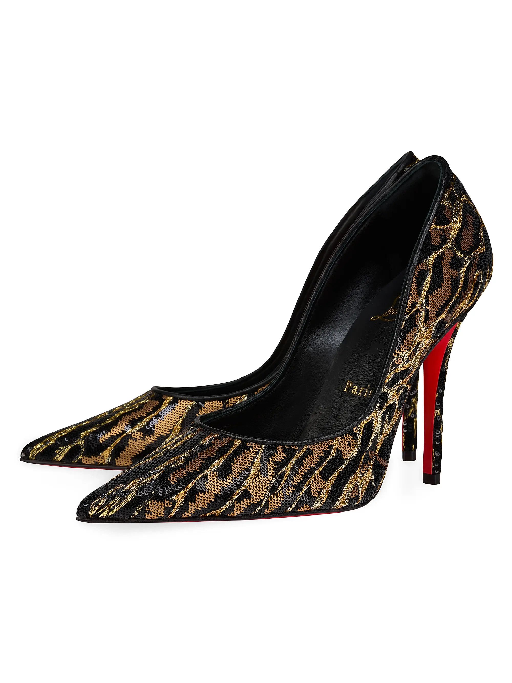 Christian Louboutin os11x0126 Miss Z Ocelot 100mm Satin Pumps in Multicolor Size US 11 / IT 41 - 2 Thumbnail
