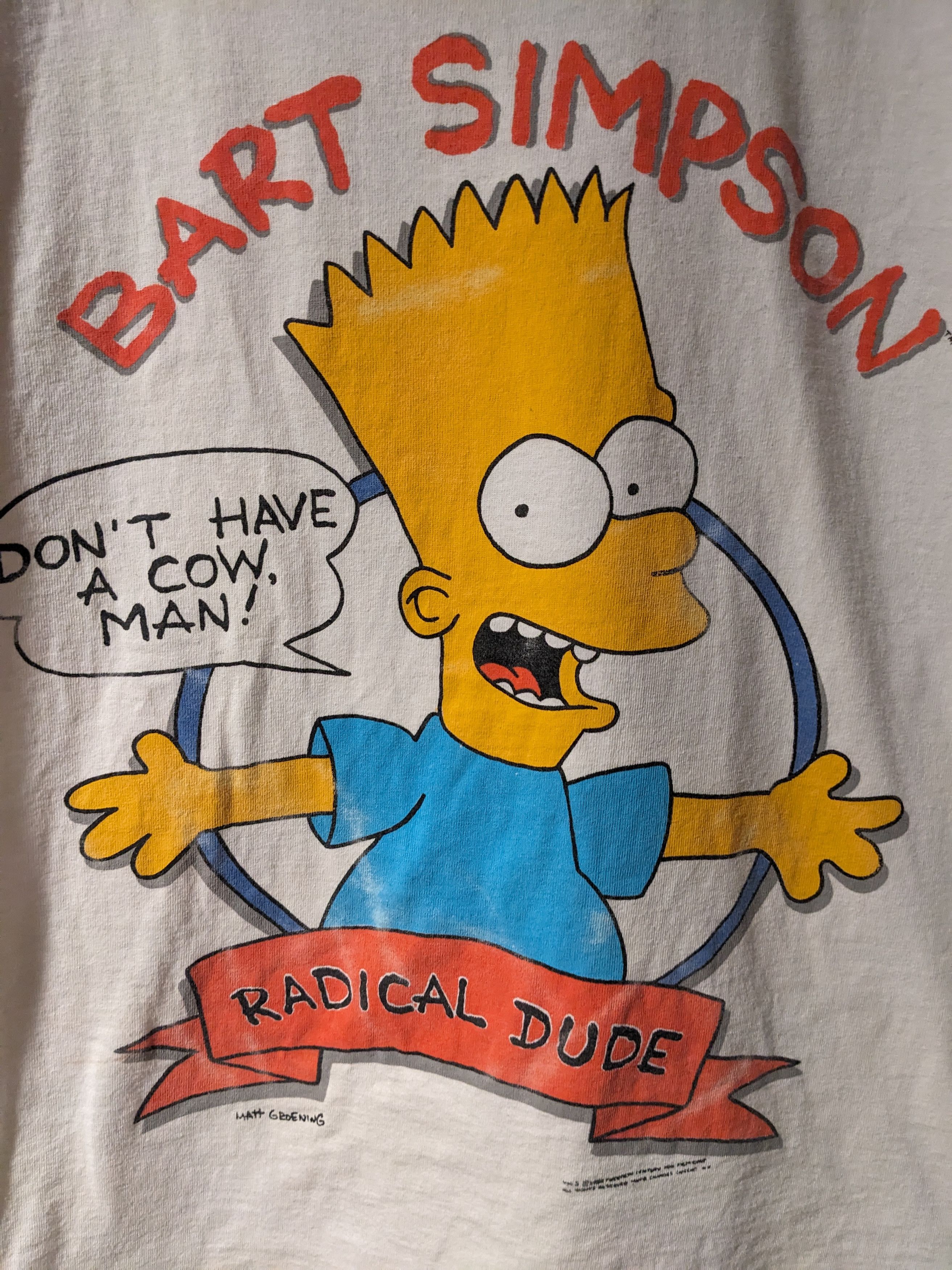The Simpsons × Vintage Vintage 90s Bart Simpson Don't Have Cow Man Radical T-Shirt Size US L / EU 52-54 / 3 - 2 Thumbnail