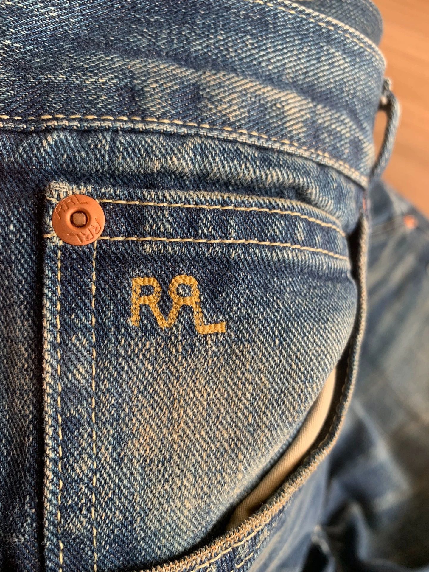 RRL Ralph Lauren RRL High-Waist Slim Fit Distressed Ripped Denim Jeans 34 Size US 34 / EU 50 - 7 Thumbnail