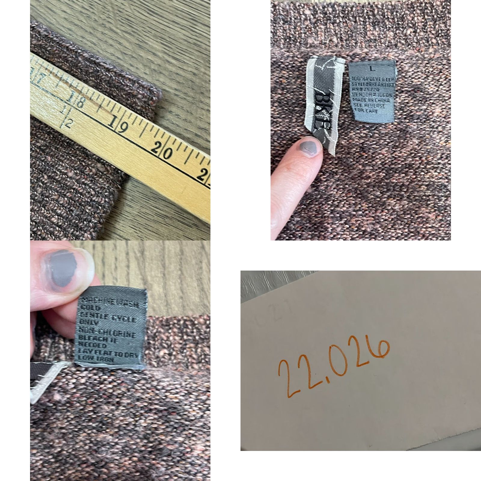 BKE BKE Sweater Cardigan, Women's Size Large, Brown, Button Up, V-Neck, Long Sleeve, Casual, Regular Fit, Solid, Fall Spring Summer, Women, Mens Girls? Size L / US 10 / IT 46 - 8 Thumbnail
