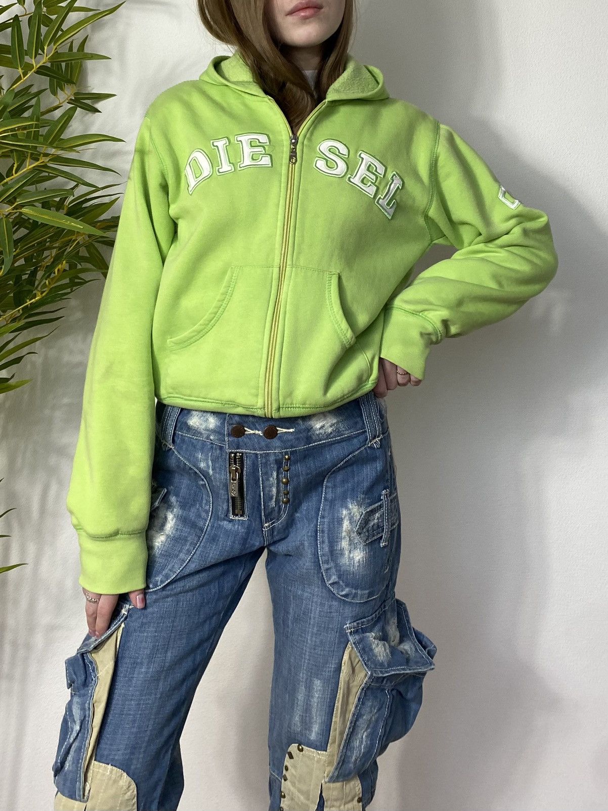 Diesel VINTAGE DIESEL GREEN ZIP HOODIE Size S / US 4 / IT 40 - 3 Thumbnail