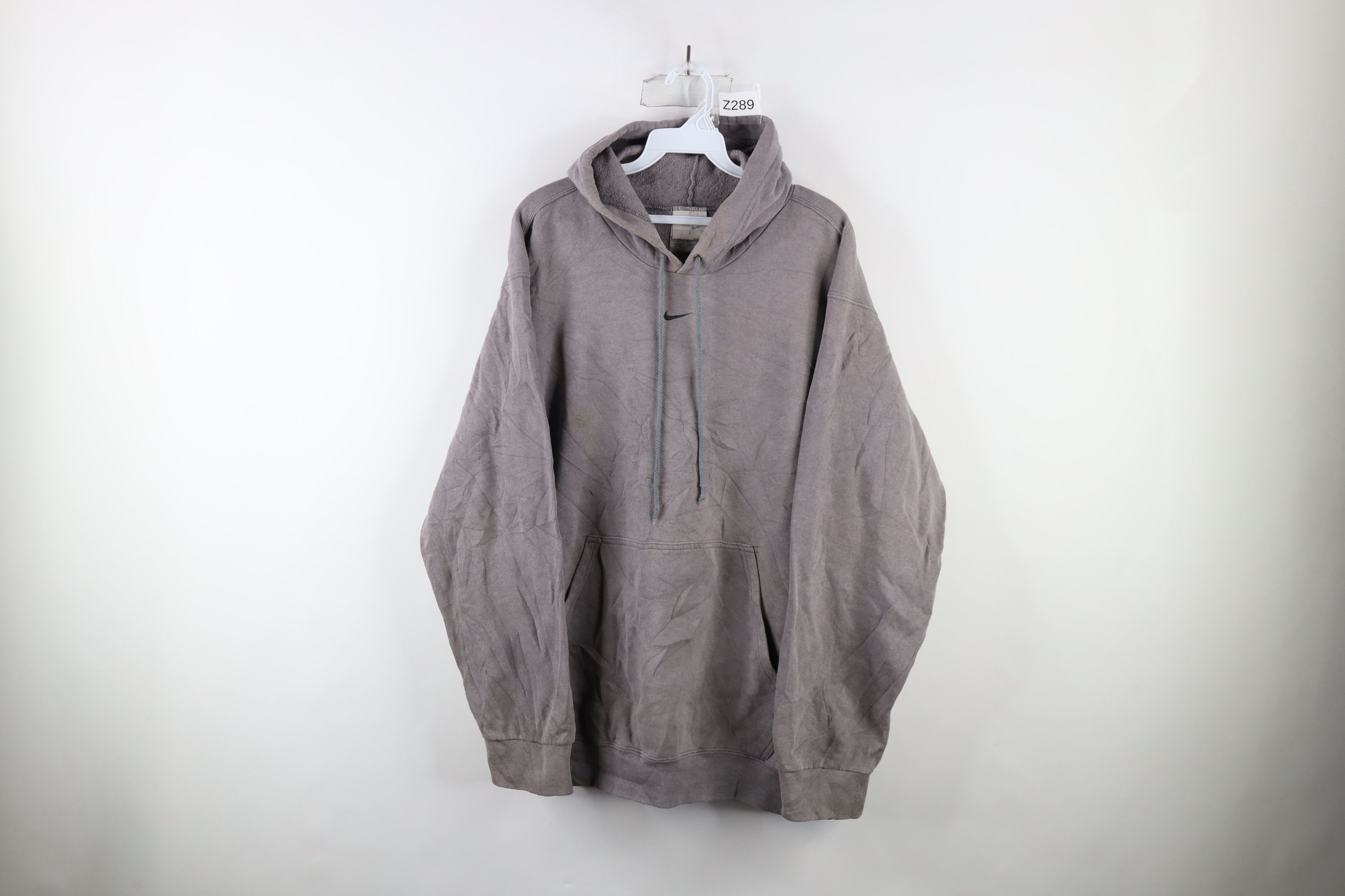 image of Nike Travis Scott Center Swoosh Hoodie Cement Gray in Grey, Men's (Size Large)