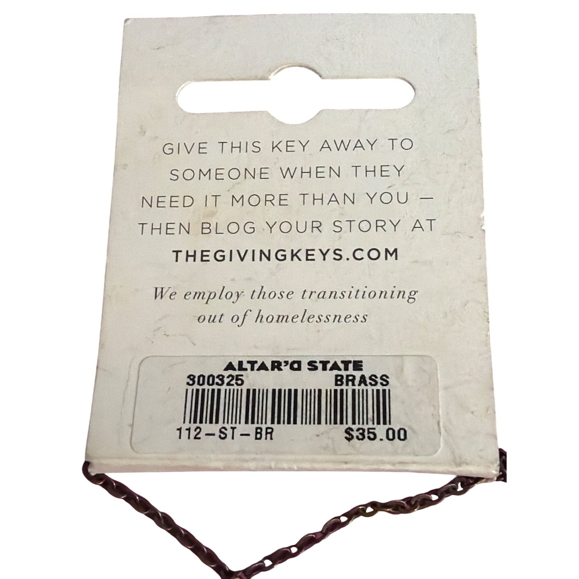 Other The Giving Keys Brass Strength Key Necklace Altard State Bra Size ONE SIZE - 5 Thumbnail