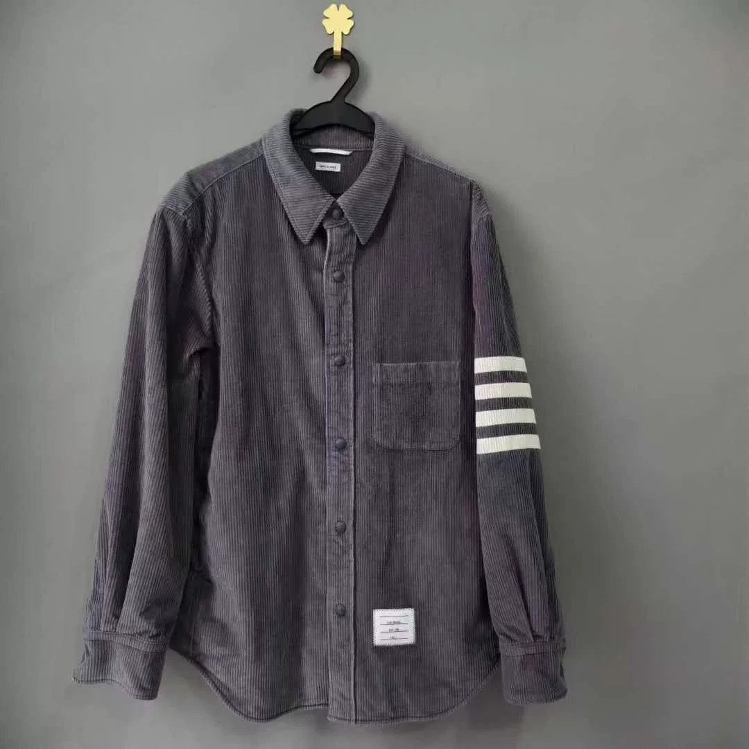 Thom Browne thom browne gray corduroy long sleeve shirt Size US S / EU 44-46 / 1 - 1 Thumbnail