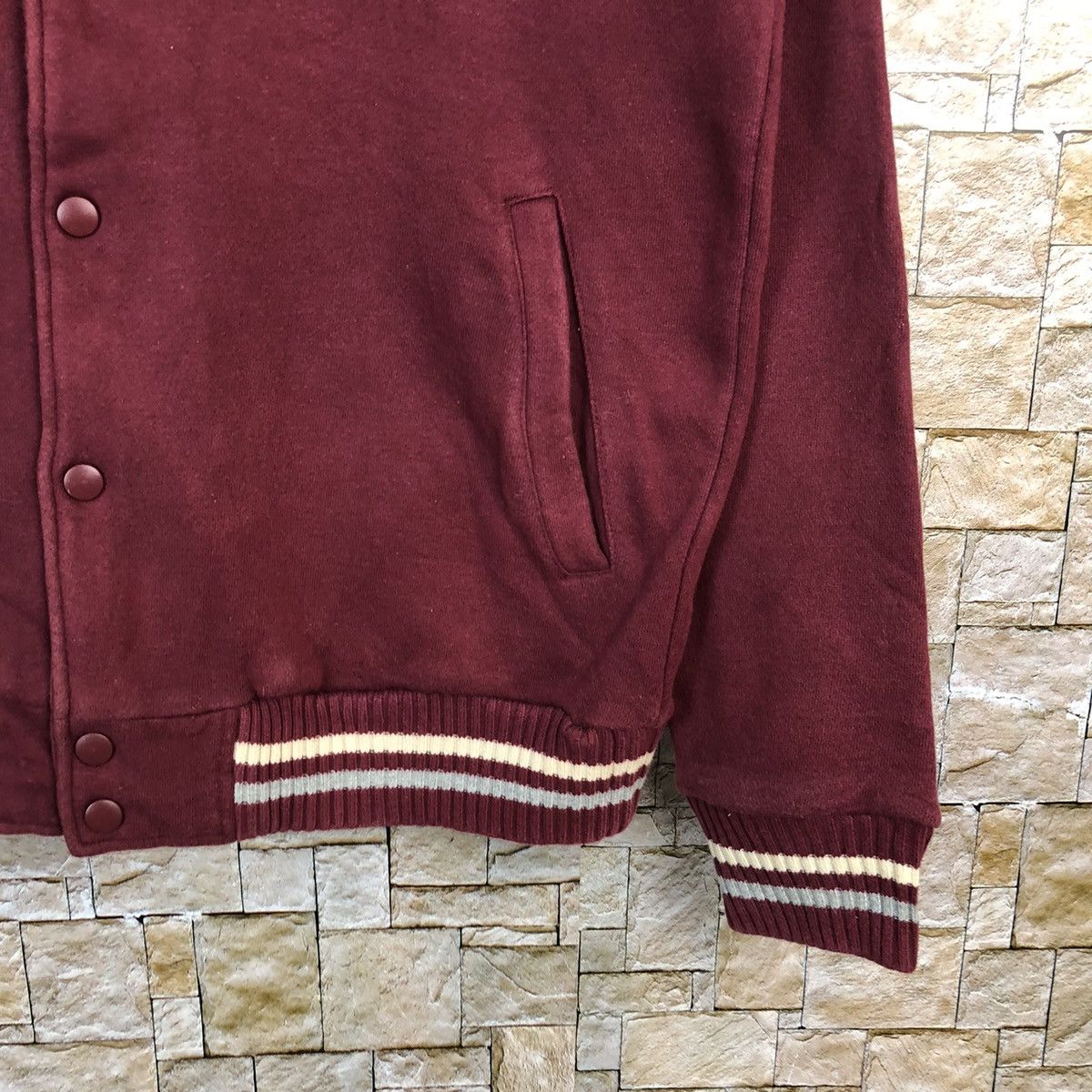 Japanese Brand Oblo Red Hoodie Bombers Jacket #A795 Size US M / EU 48-50 / 2 - 8 Thumbnail