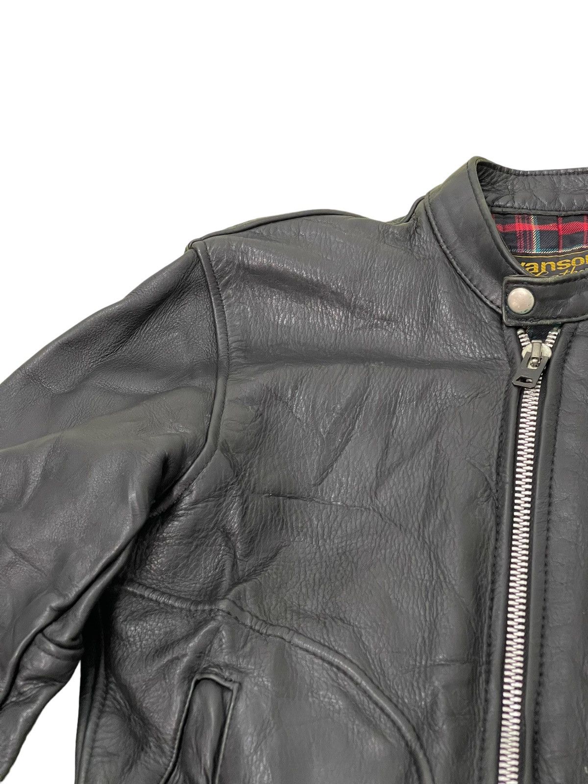 Genuine Leather Cafe Racer Vanson Leathers USA Leather Jacket 3🟦 Size US S / EU 44-46 / 1 - 10 Thumbnail