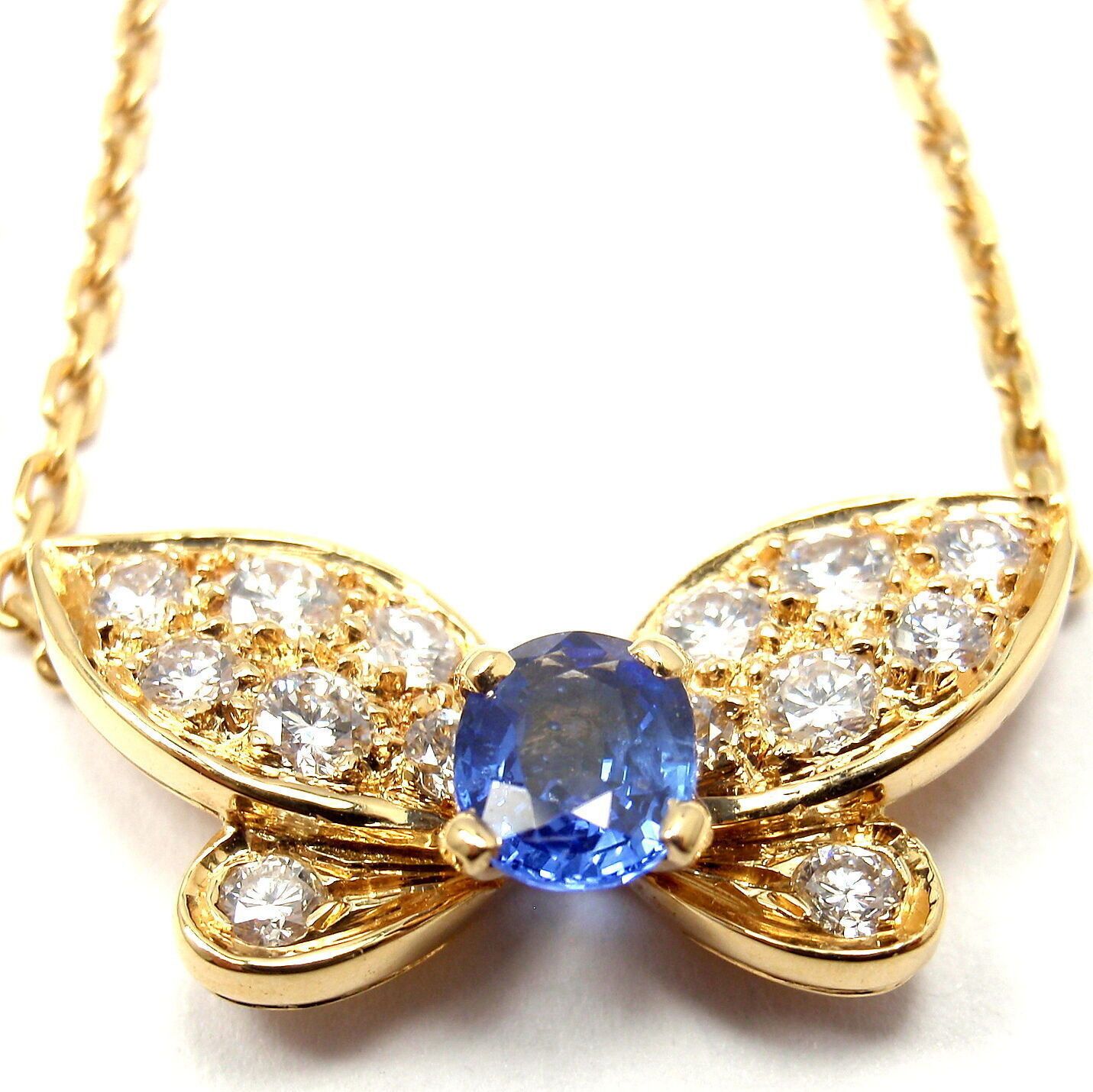 Van Cleef & Arpels Yellow Gold Diamond Butterfly Necklace
