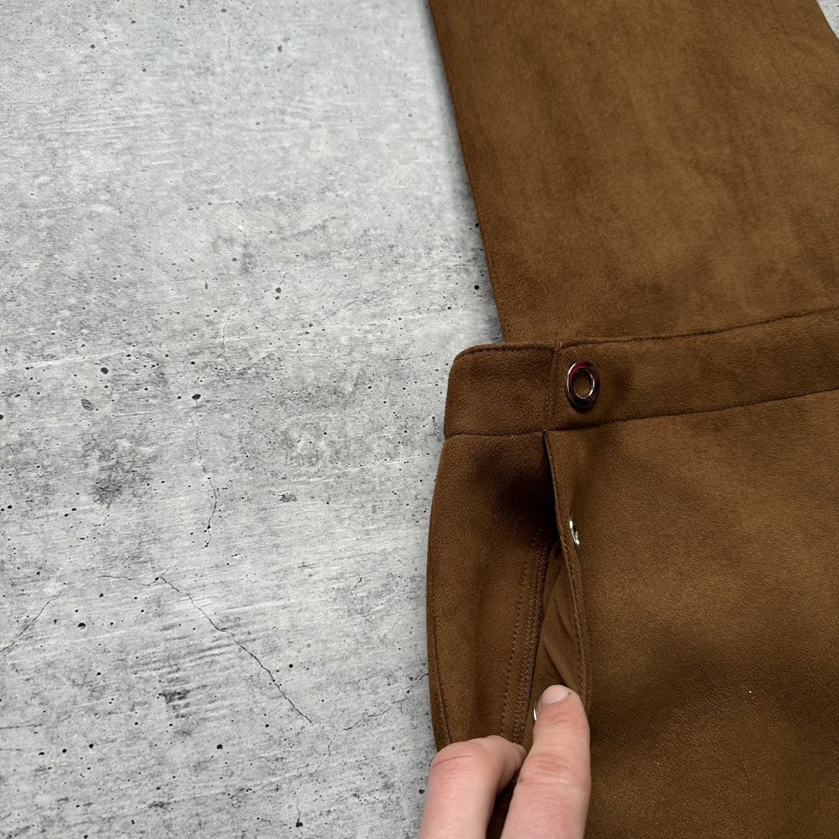 Miss Sixty Miss Sixty Y2K Suede Brown Mini Suspender Skirt Dress Size M Size 27" / US 4 / IT 40 - 5 Thumbnail